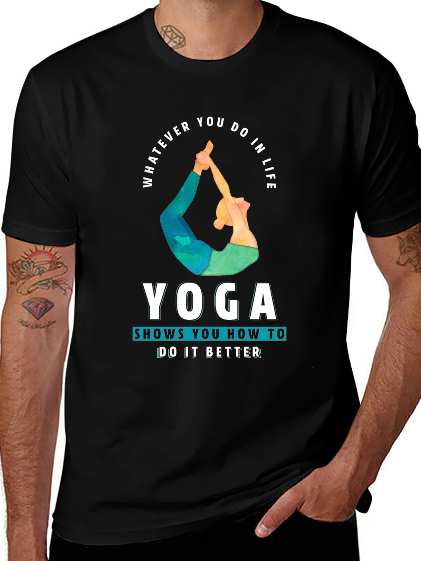 Yoga Life Black T-Shirt - Whatever You Do