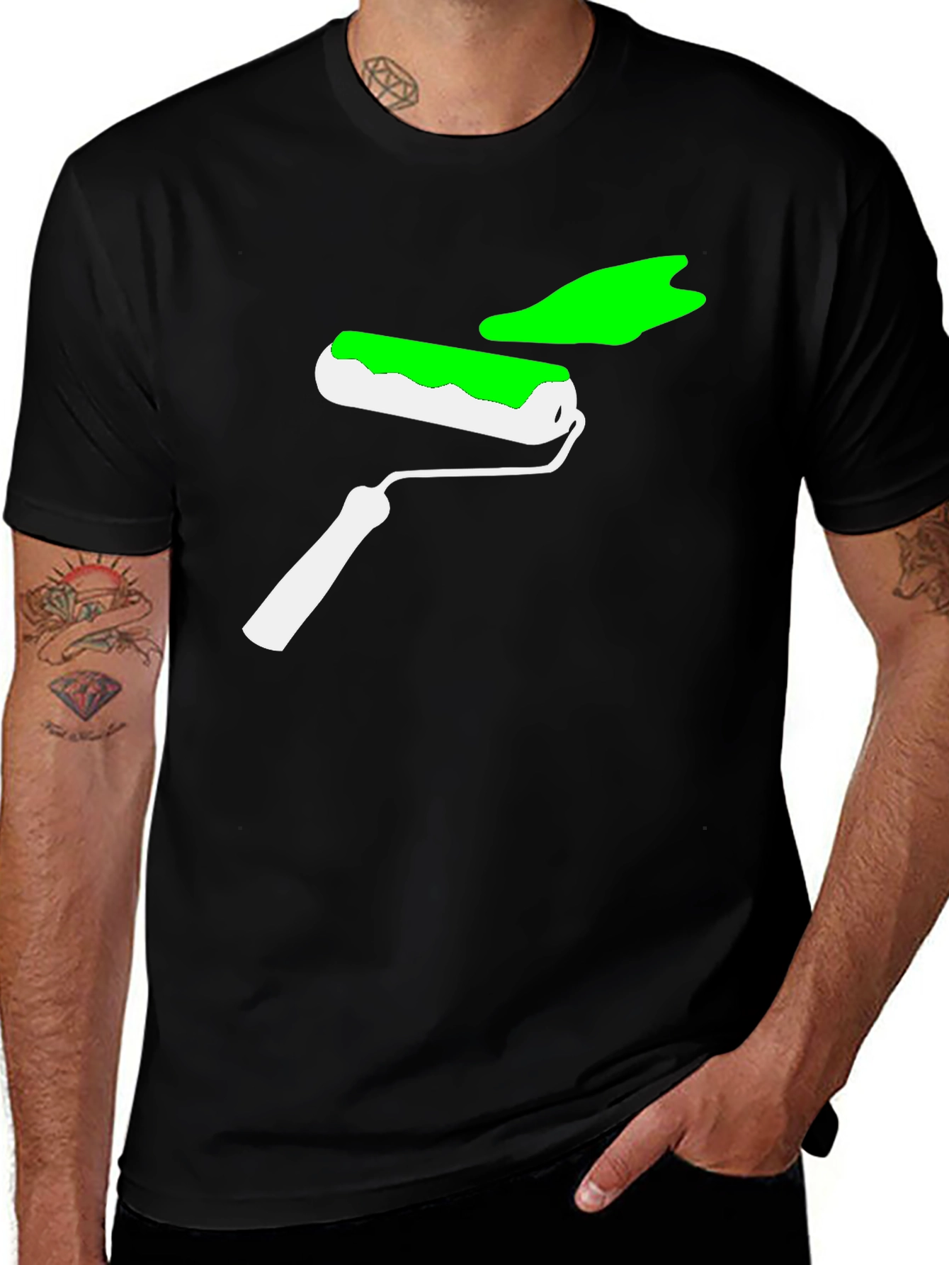 Paint Roller Graphic Tee - Cool Design Shirt