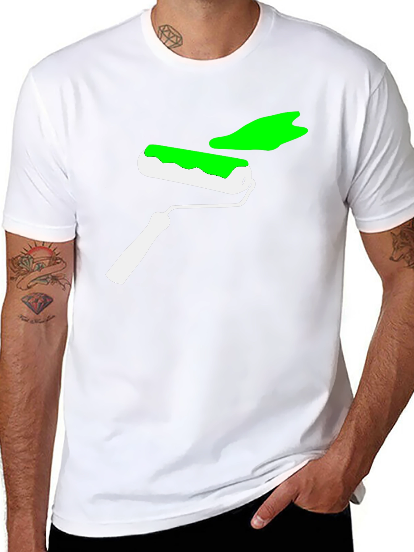 Paint Roller Graphic Tee - Cool Design Shirt