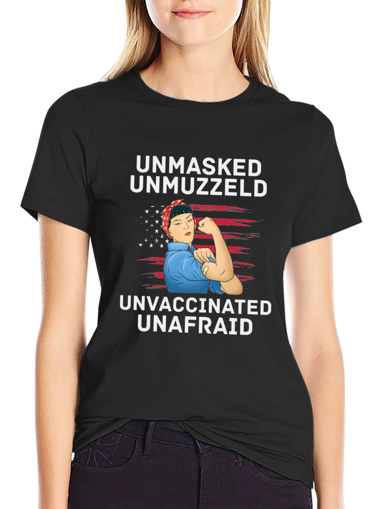 Unmasked Unmuzzled Rosy Riveter T-Shirt