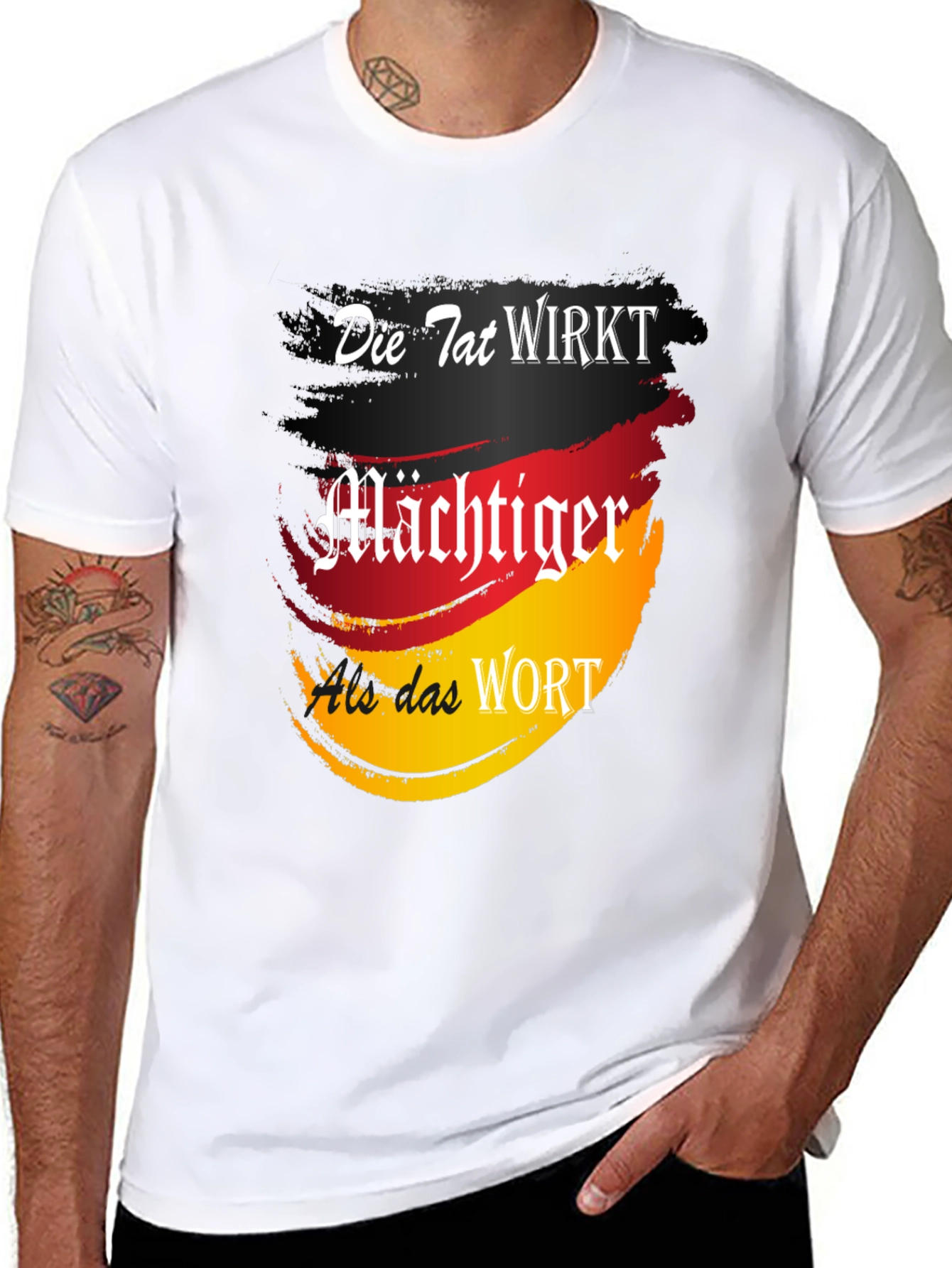 German Flag Die Tat Wirkt Graphic Tee