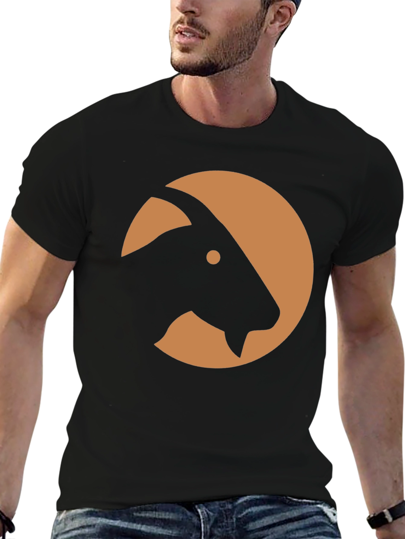 Goat Silhouette Graphic Tee - Black Casual Shirt