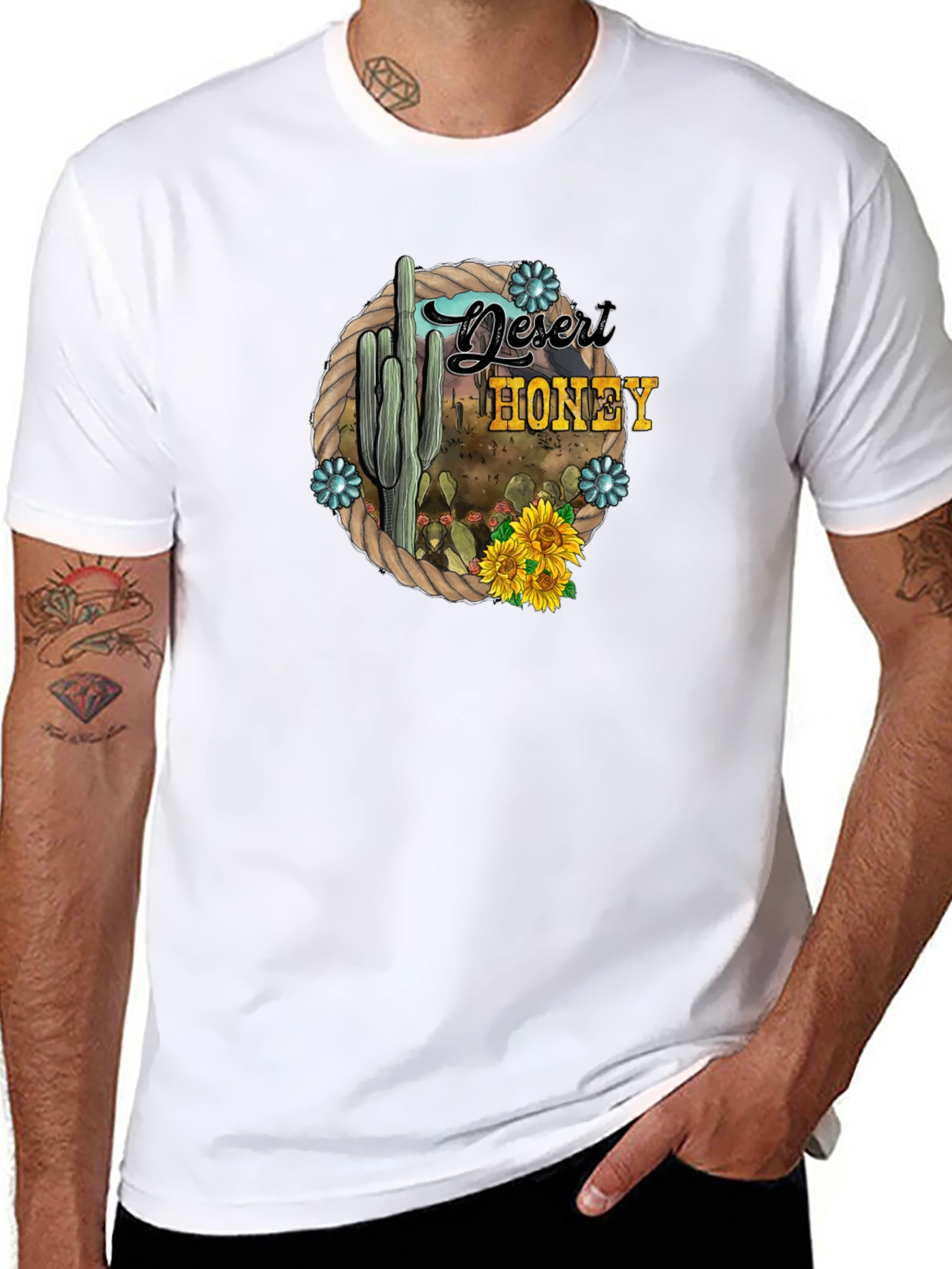 Desert Honey Cactus Graphic T-Shirt