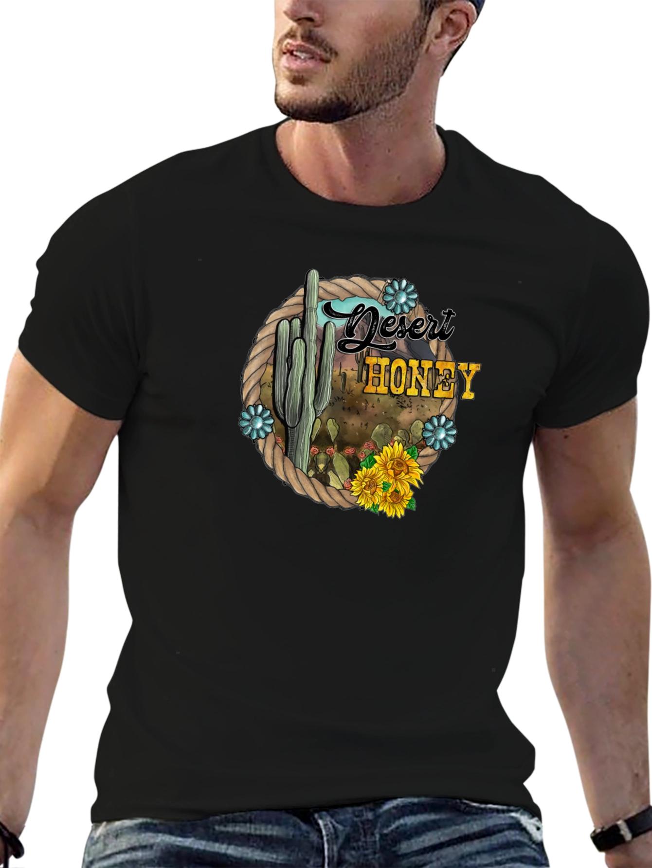 Desert Honey Cactus Graphic T-Shirt