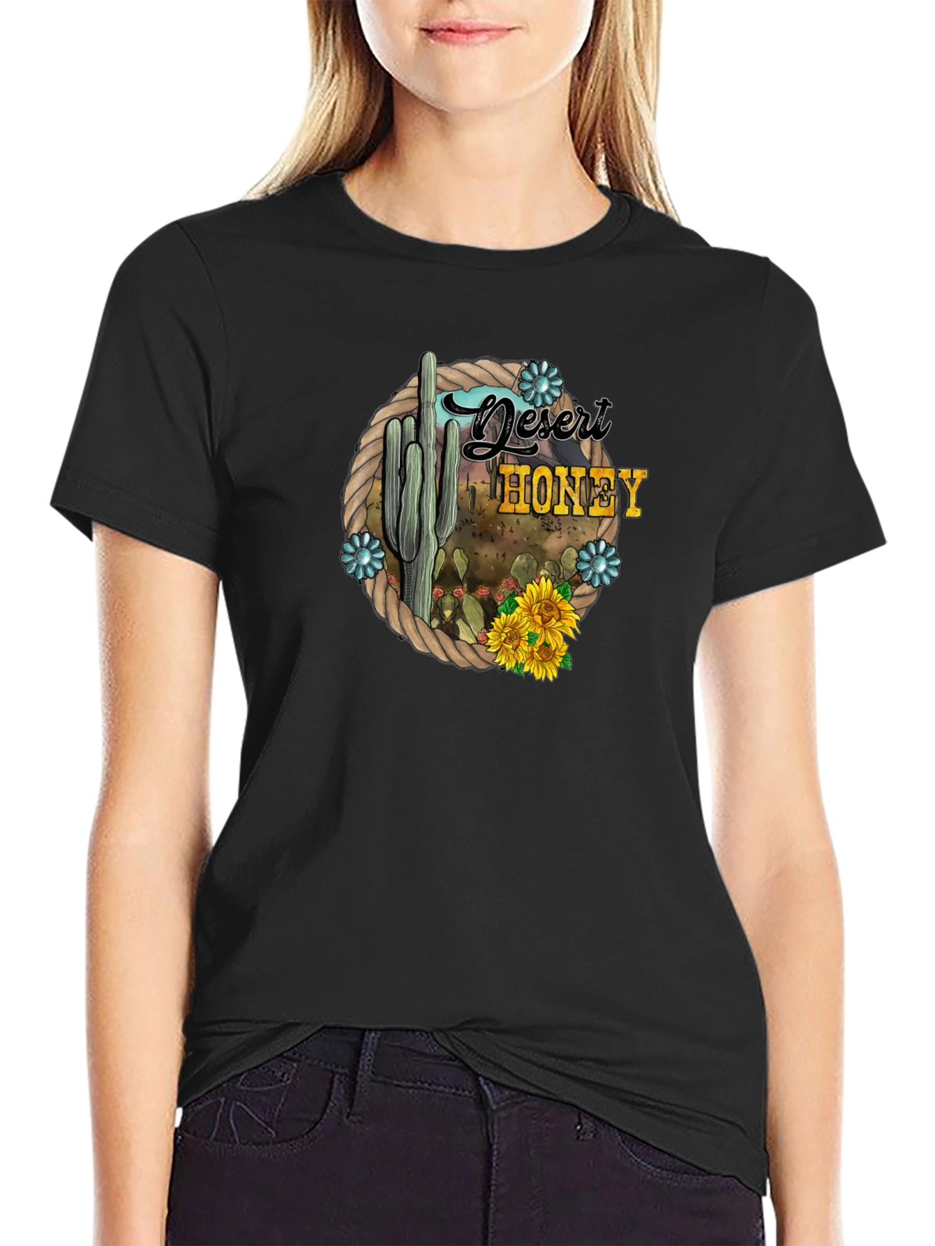 Desert Honey Cactus Graphic T-Shirt