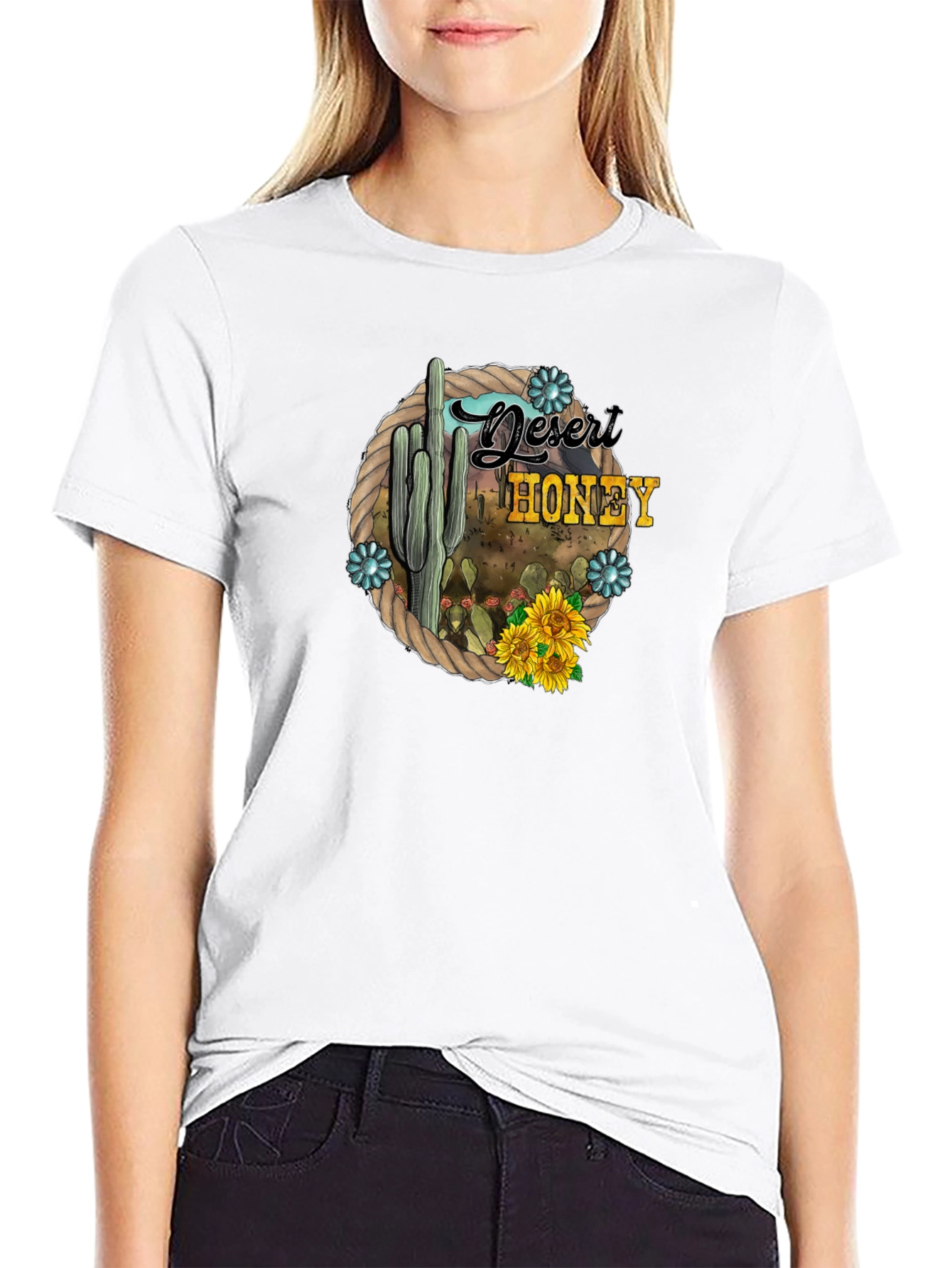 Desert Honey Cactus Graphic T-Shirt