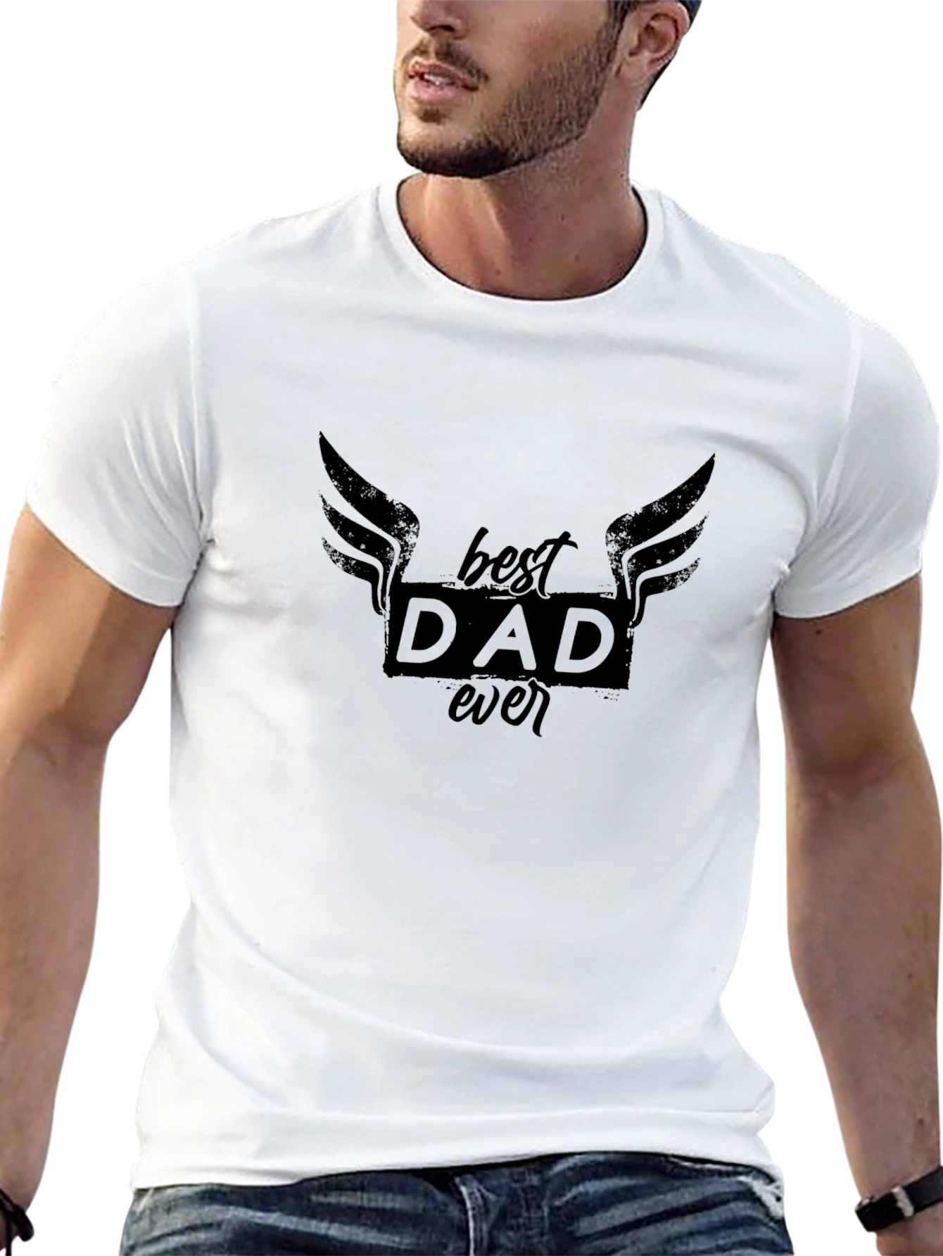 Best Dad Ever Graphic Black T-Shirt