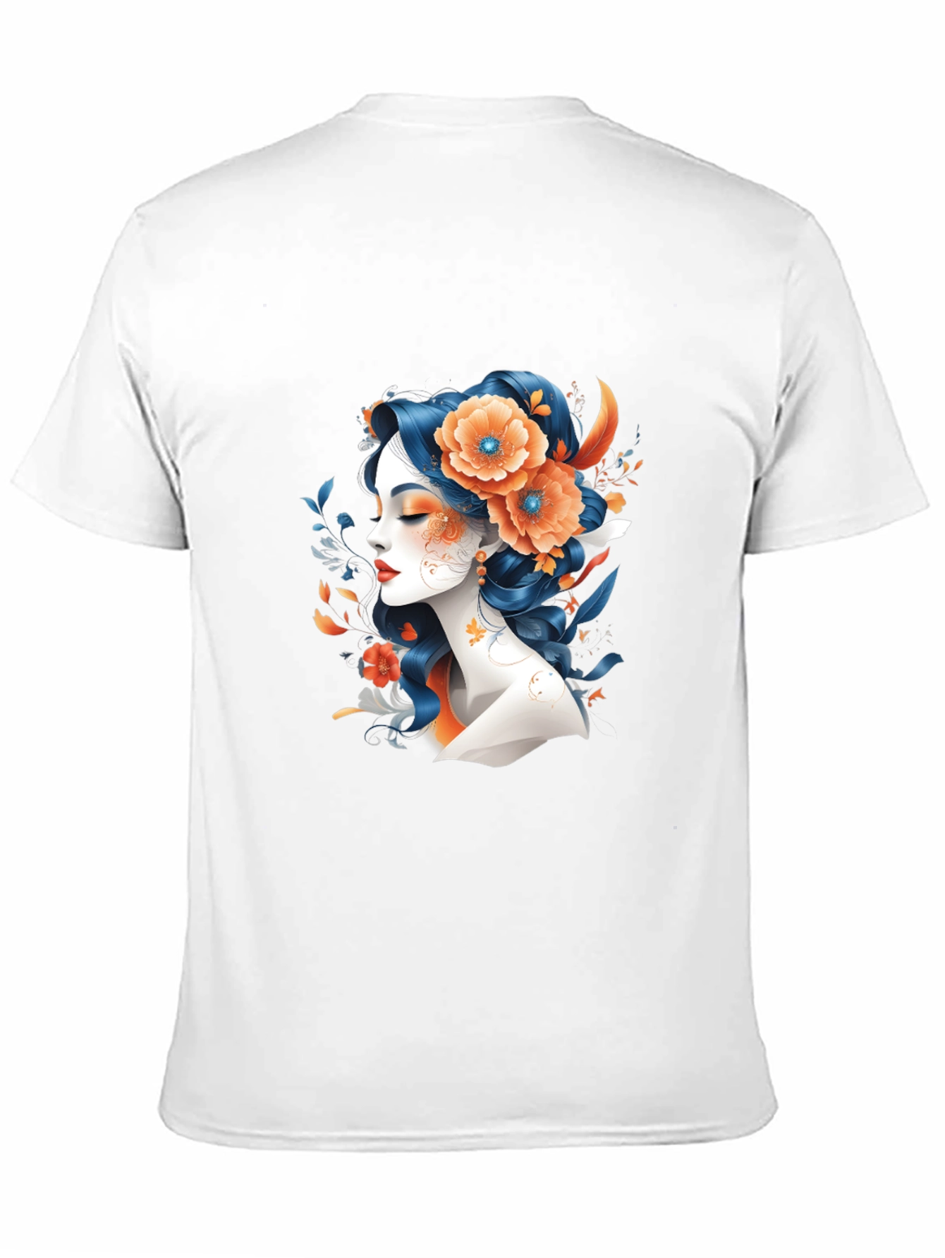 Floral Woman Graphic Tee - Black T-Shirt