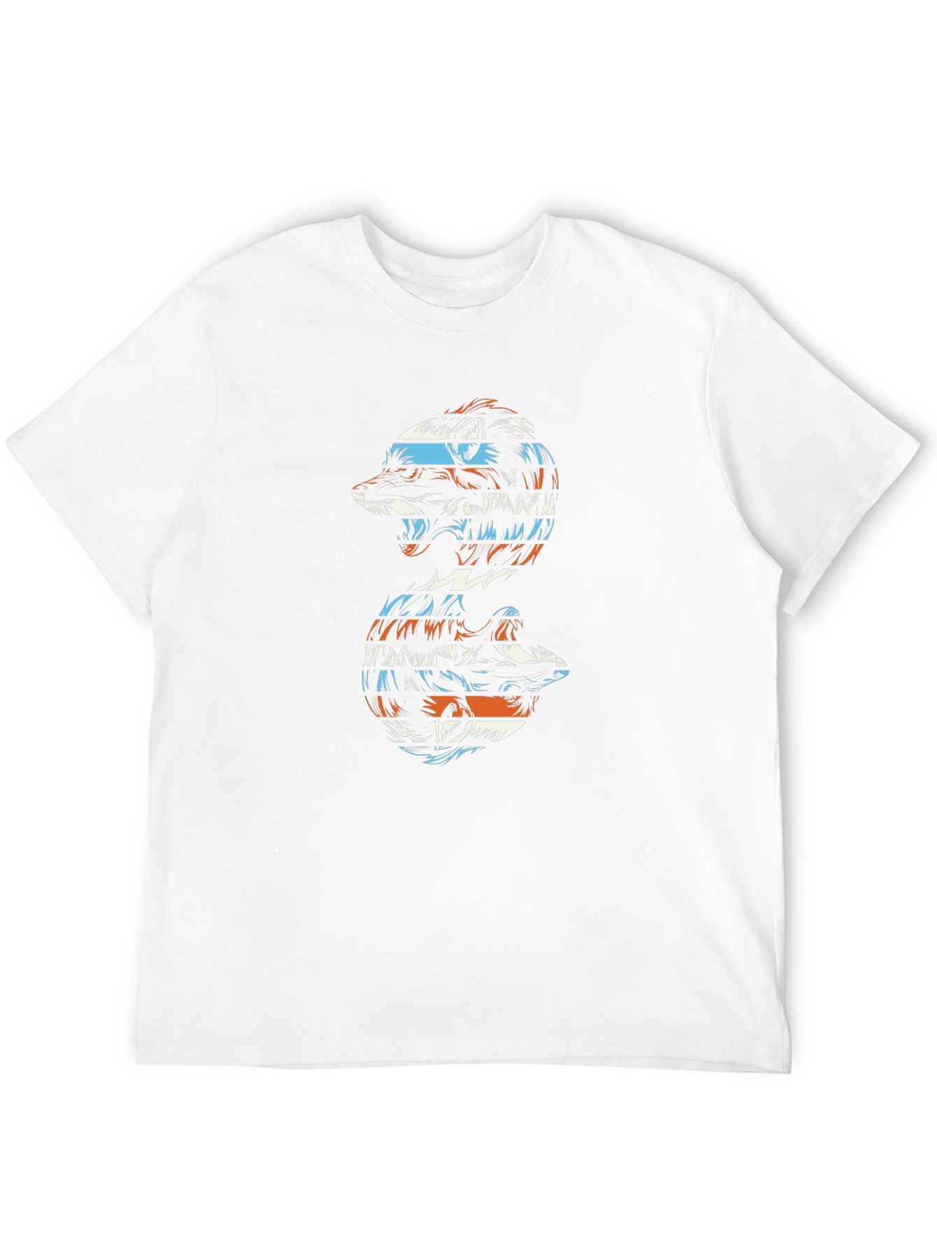 Abstract Wolf Graphic Tee - Black Unisex Shirt
