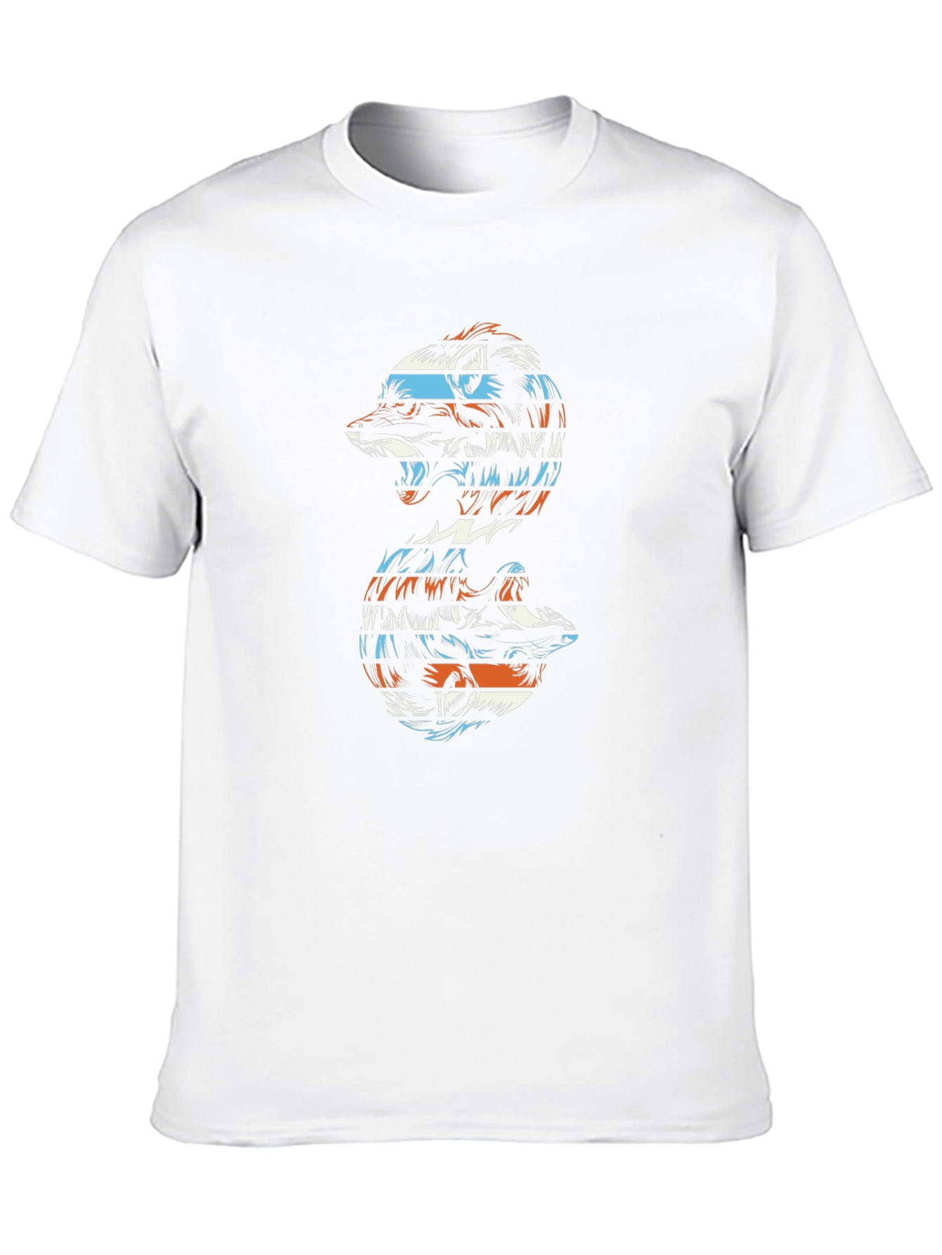 Abstract Wolf Graphic Tee - Black Unisex Shirt