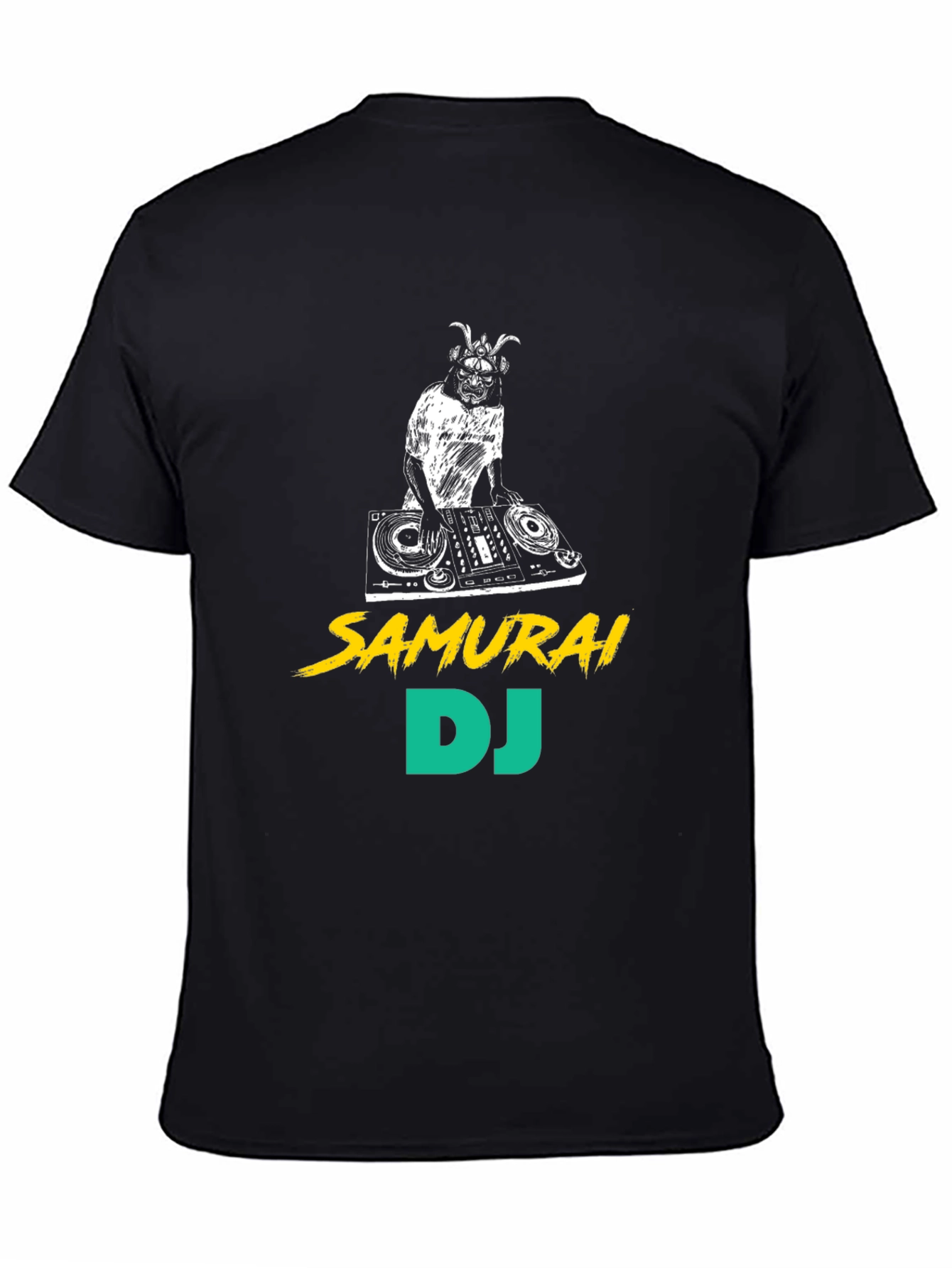 Samurai DJ Black T-Shirt - Unique Graphic Tee