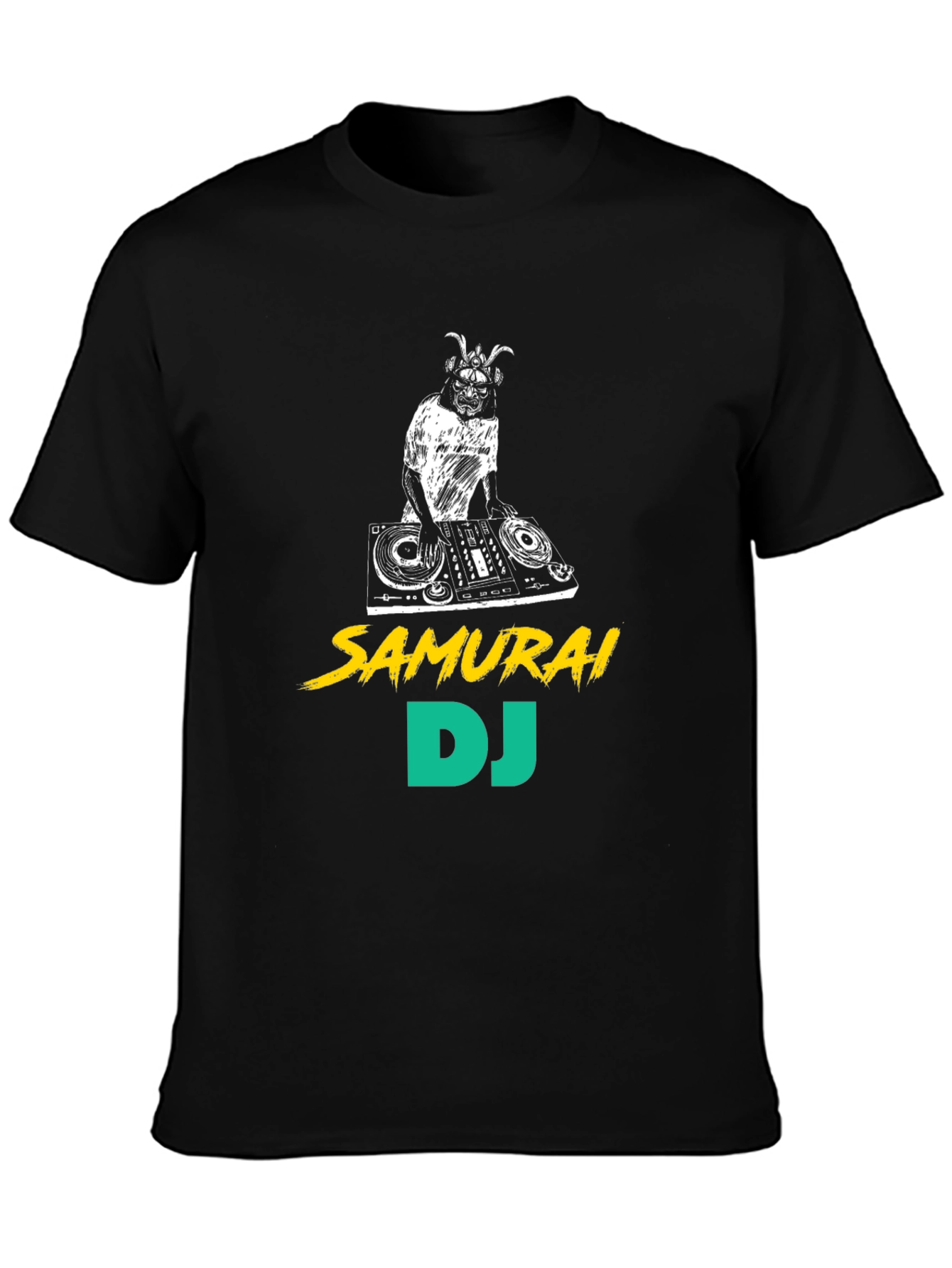 Samurai DJ Black T-Shirt - Unique Graphic Tee