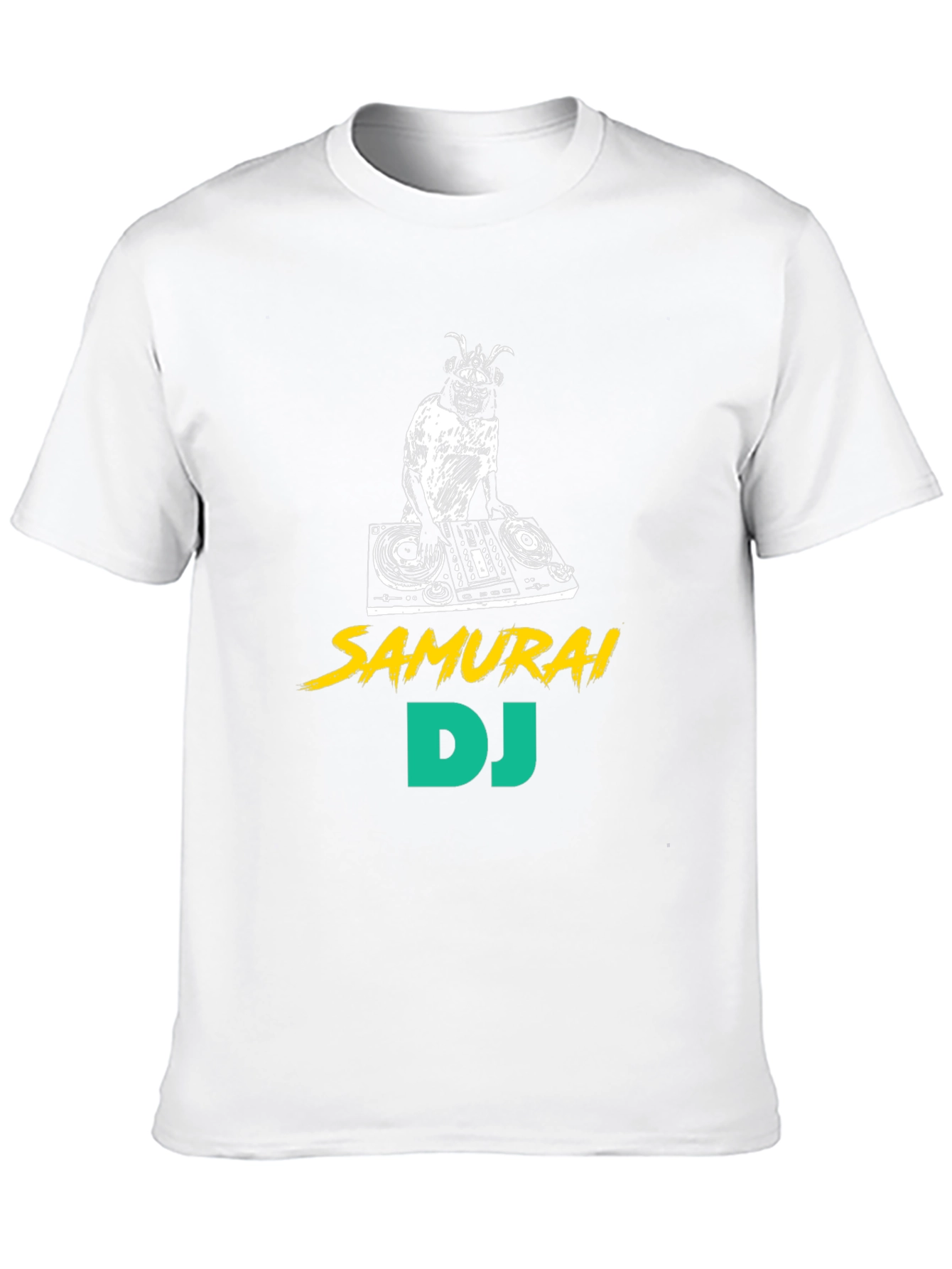 Samurai DJ Black T-Shirt - Unique Graphic Tee