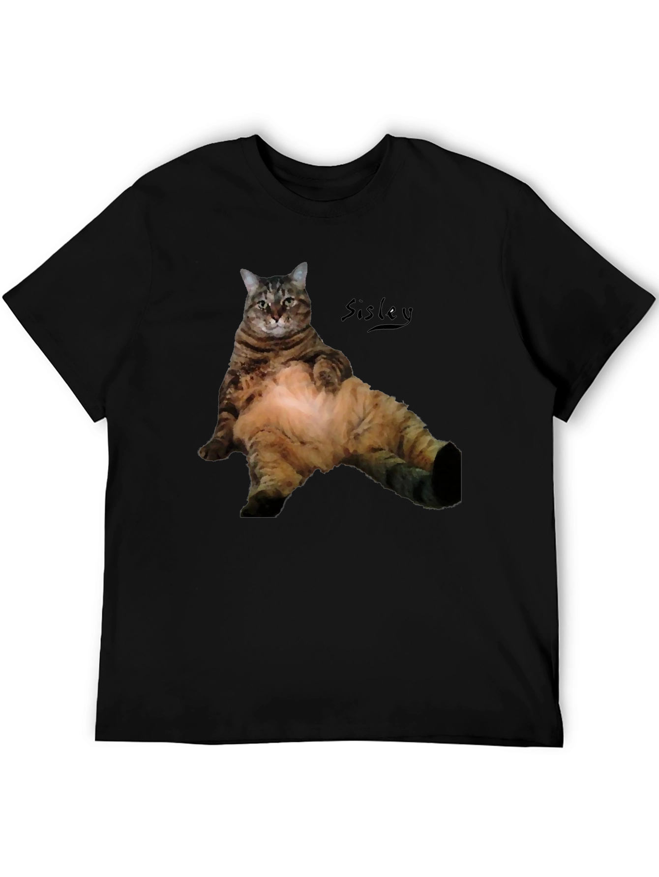 Relaxed Cat Graphic T-Shirt - Mens Black Tee