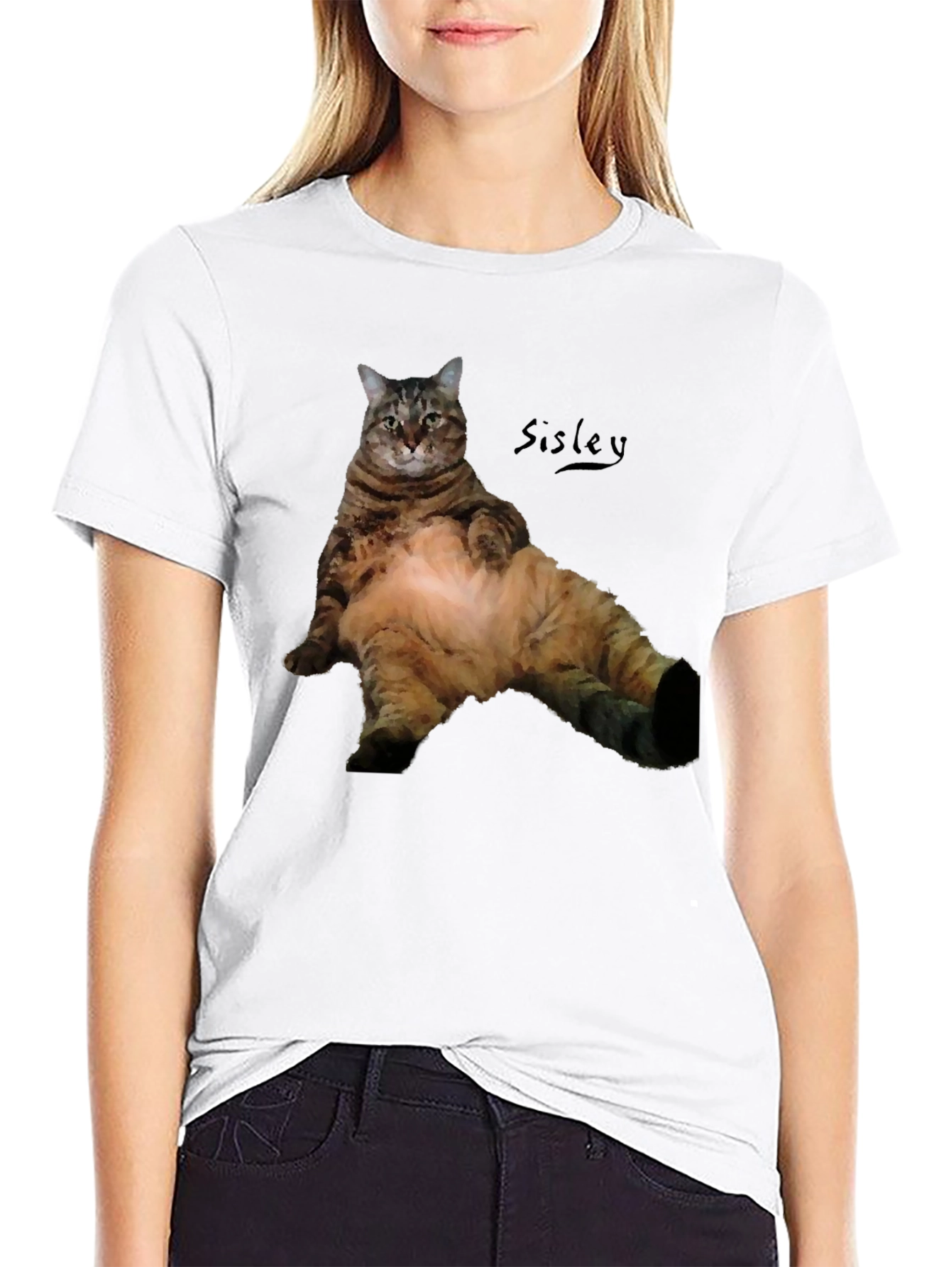 Relaxed Cat Graphic T-Shirt - Mens Black Tee