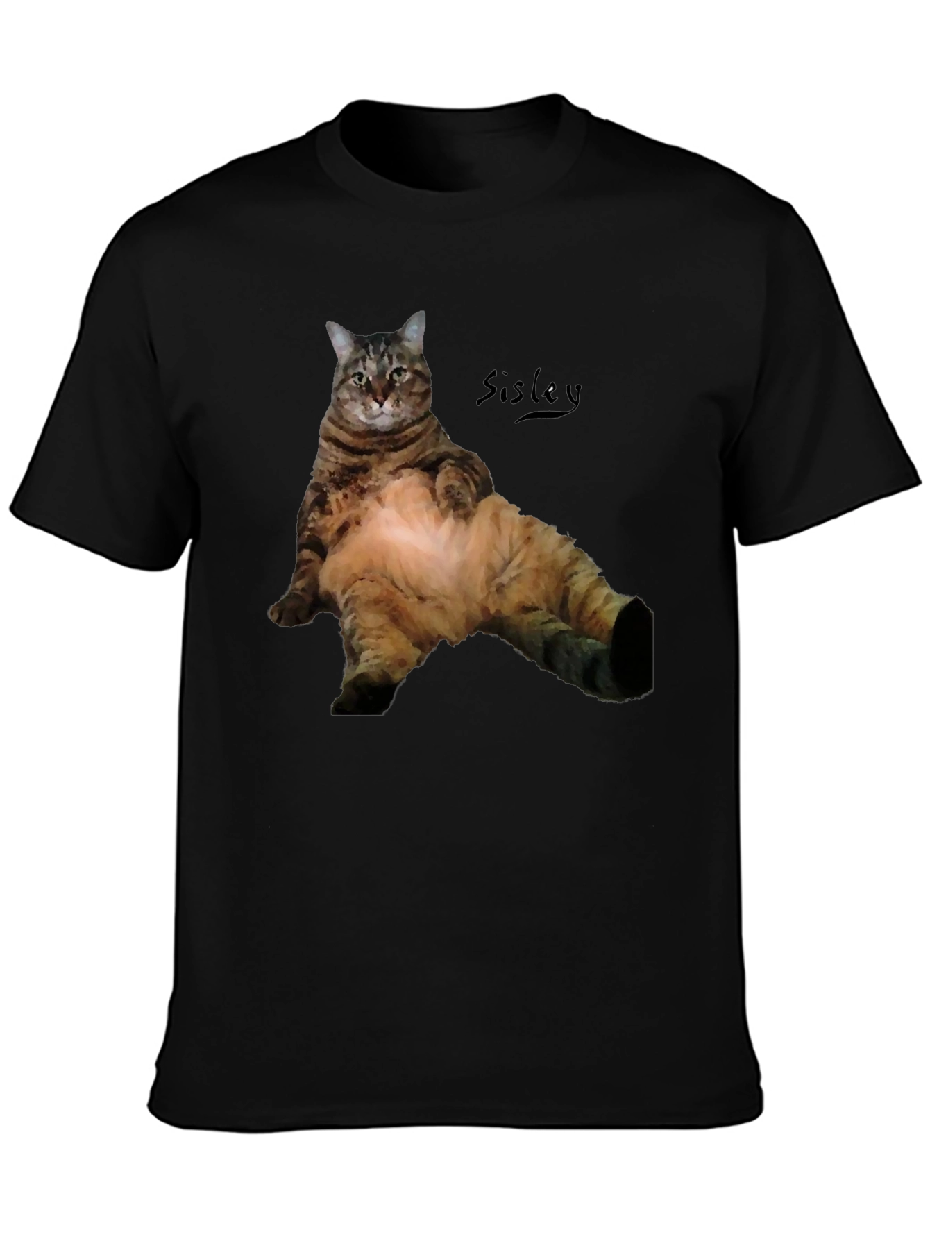 Relaxed Cat Graphic T-Shirt - Mens Black Tee