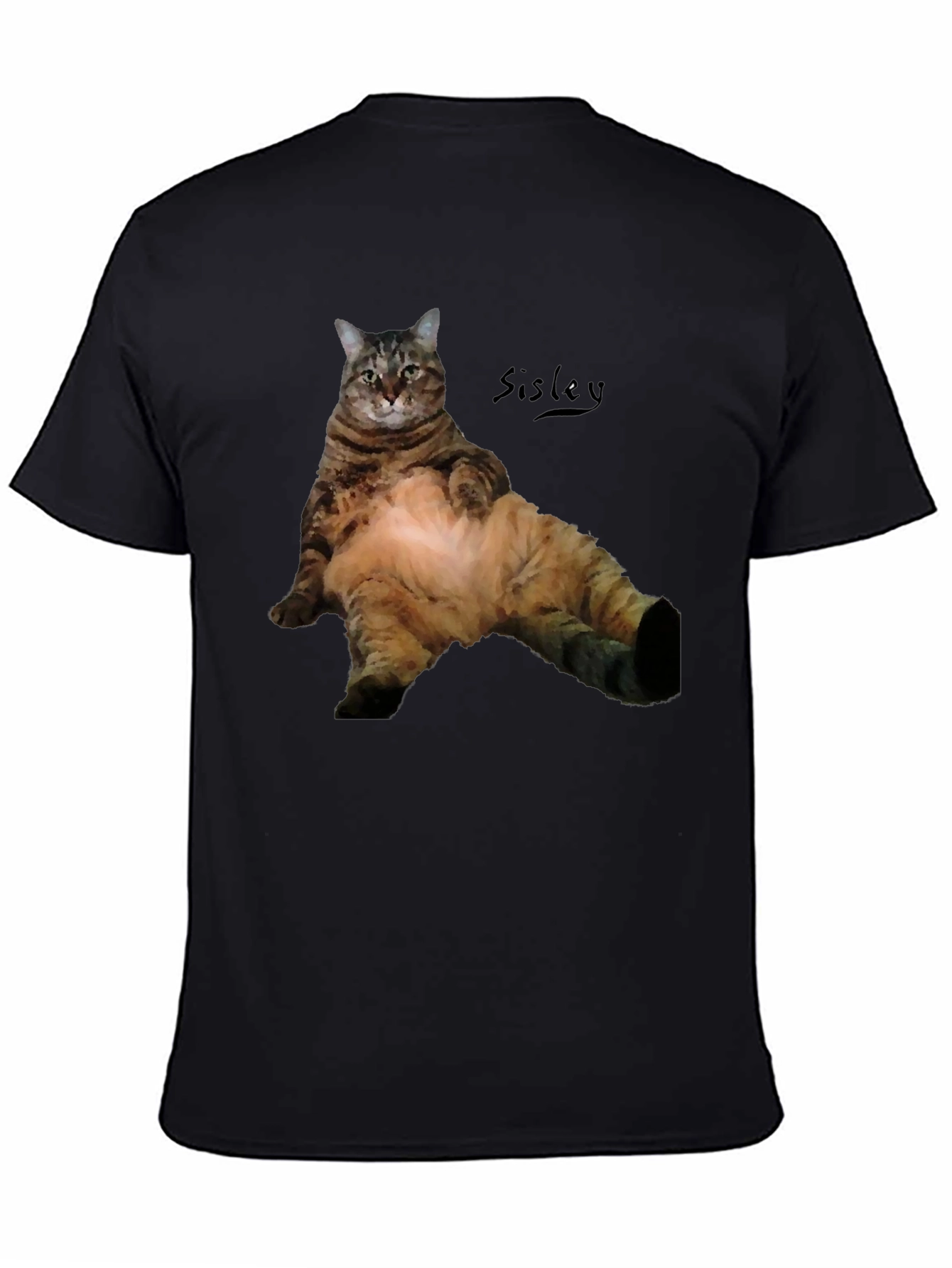 Relaxed Cat Graphic T-Shirt - Mens Black Tee