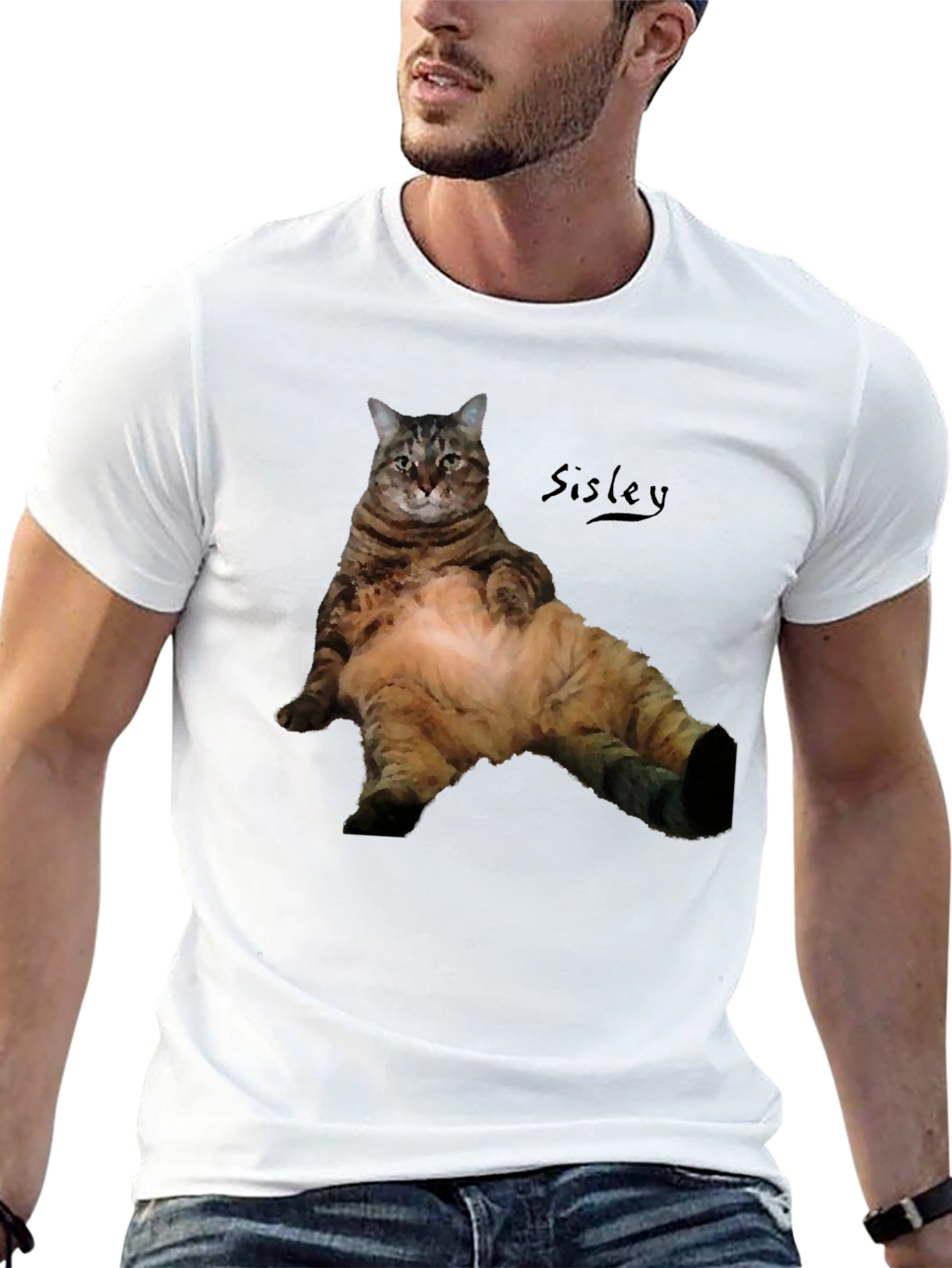 Relaxed Cat Graphic T-Shirt - Mens Black Tee