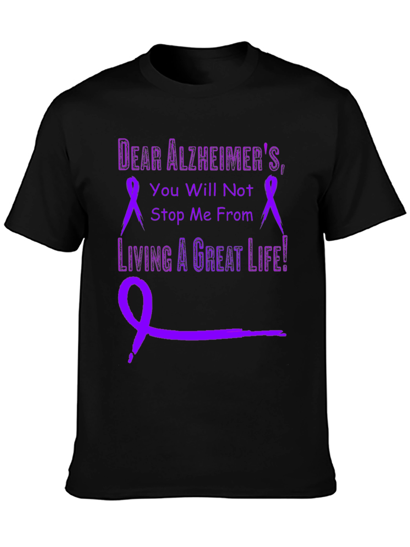 Alzheimers Awareness T-Shirt - Living a Great Life