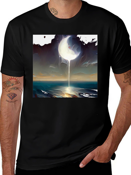 Abstract Moonscape Graphic Tee - Unique Artistic Design