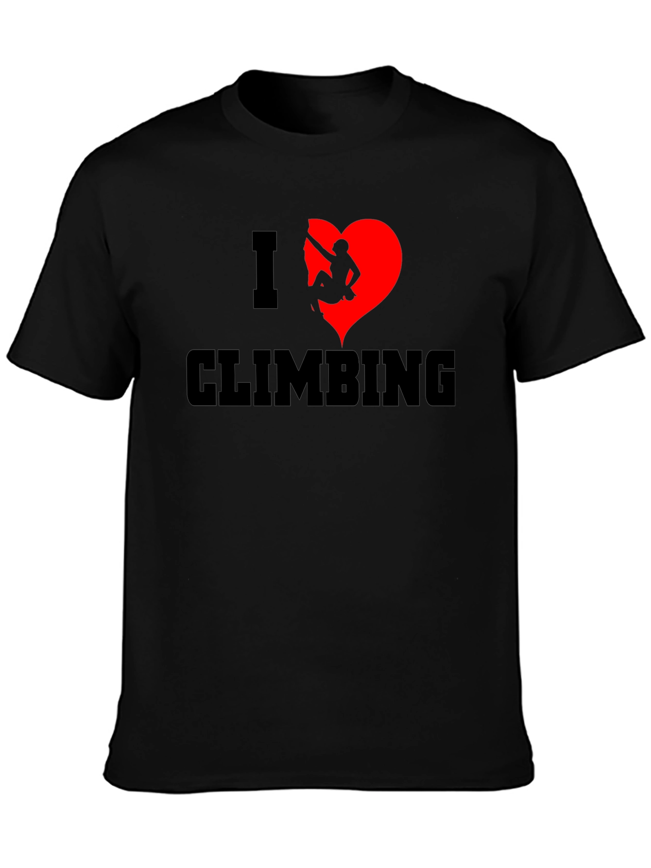 I Love Climbing T-Shirt - Rock Climbing Heart Design