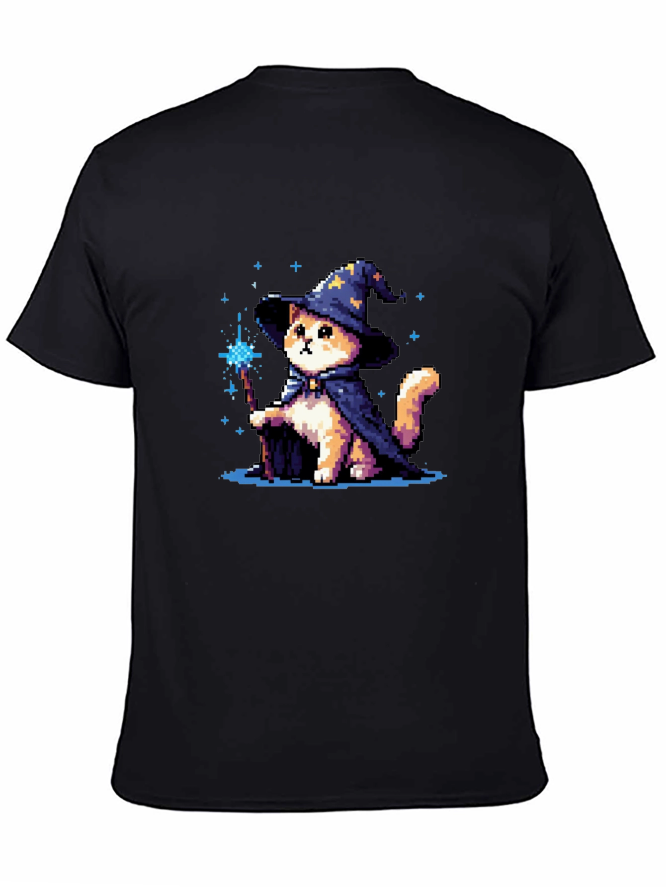 Wizard Cat T-Shirt - Pixel Art Magic