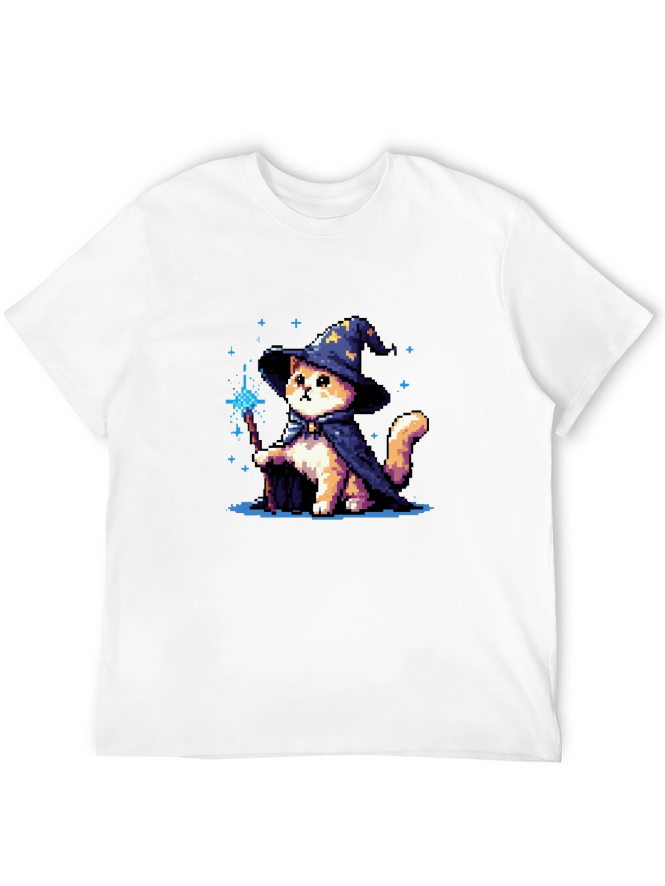 Wizard Cat T-Shirt - Pixel Art Magic