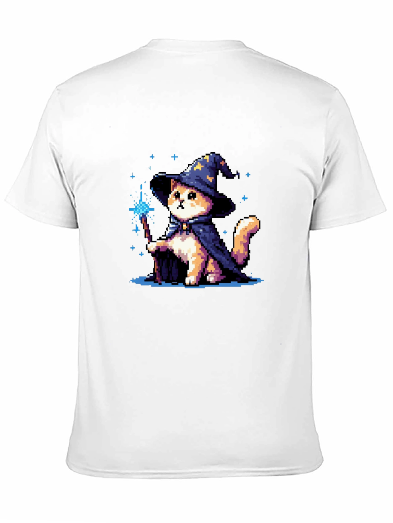 Wizard Cat T-Shirt - Pixel Art Magic