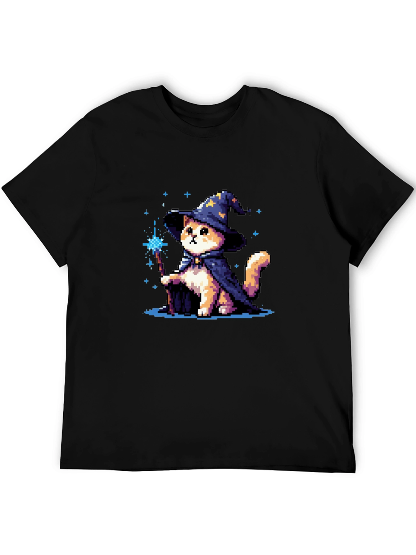 Wizard Cat T-Shirt - Pixel Art Magic
