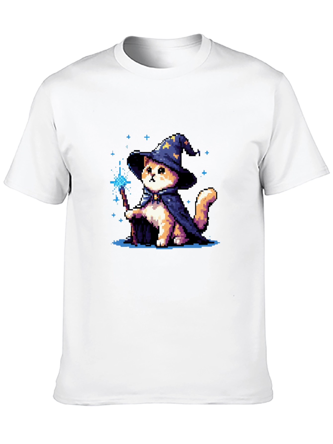 Wizard Cat T-Shirt - Pixel Art Magic