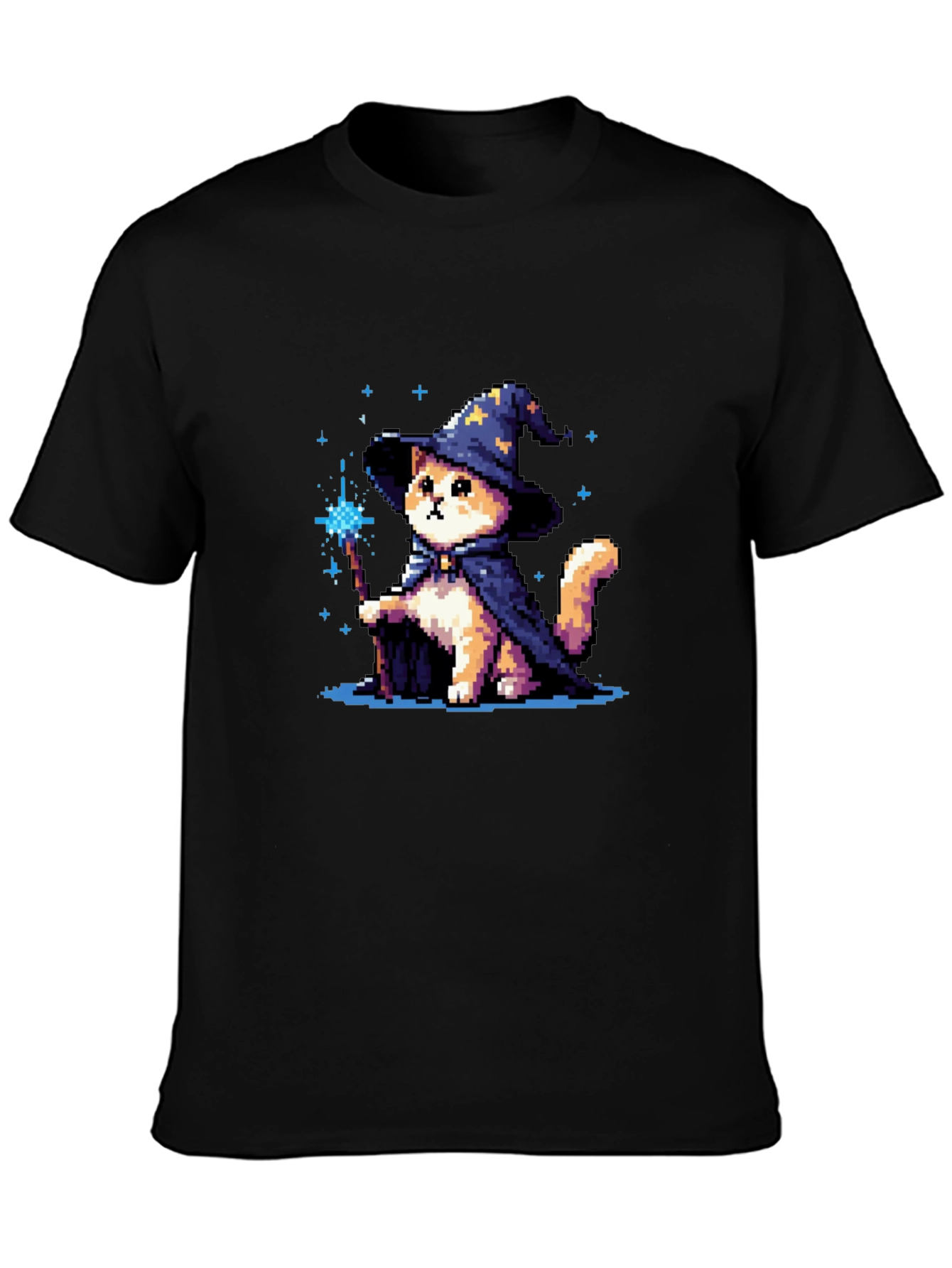 Wizard Cat T-Shirt - Pixel Art Magic