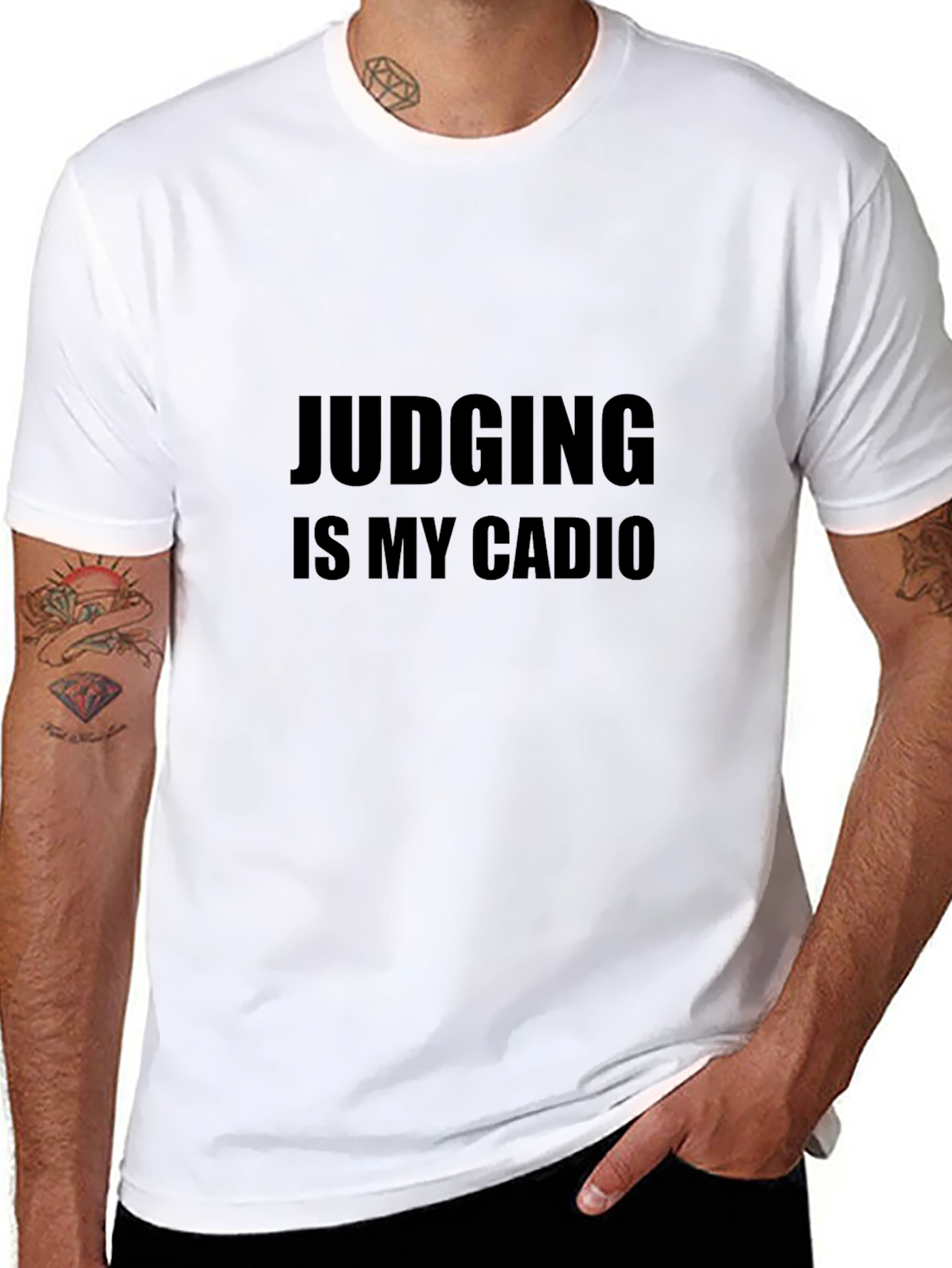 Judging Is My Cardio Black Graphic Tee