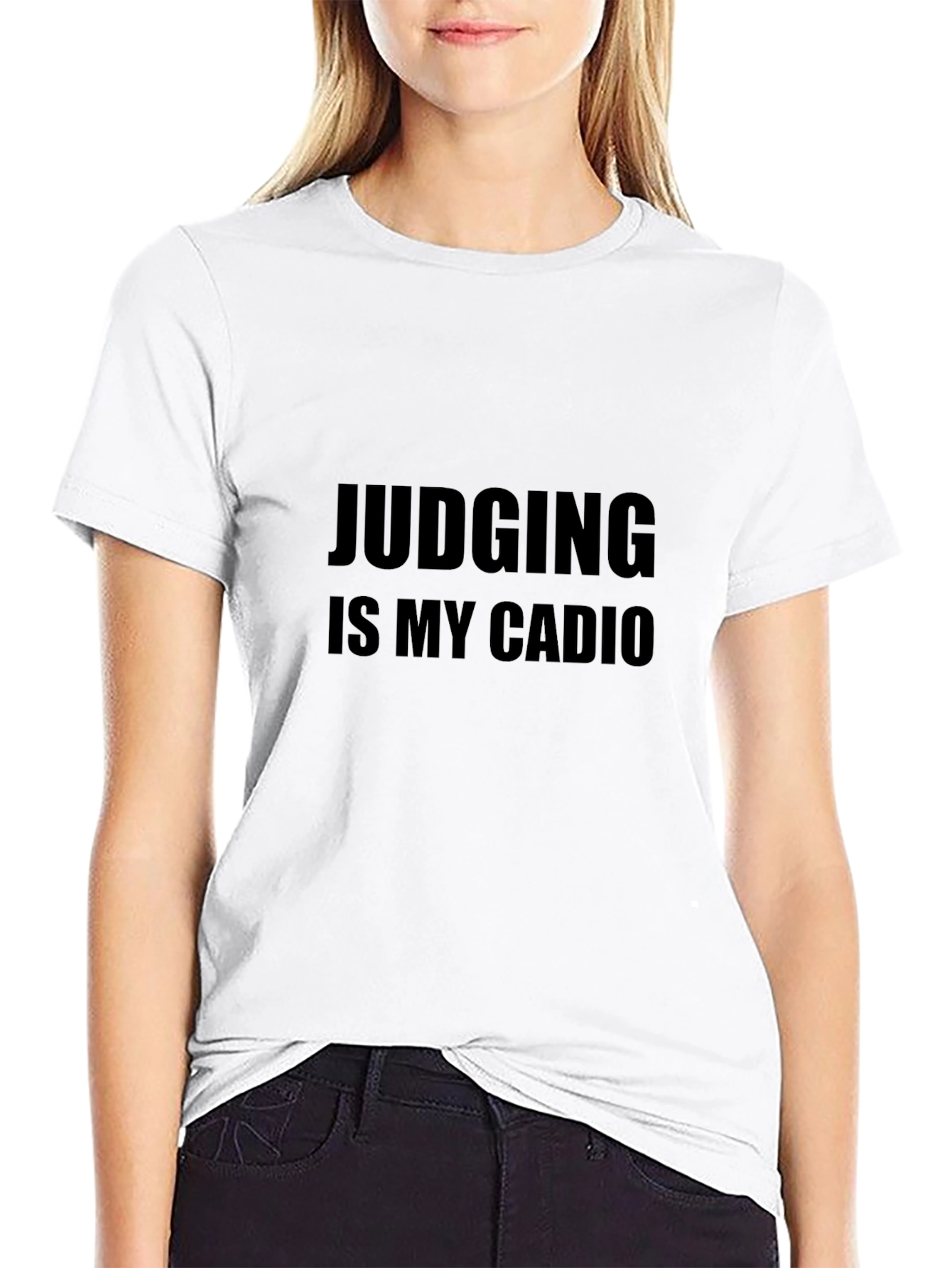 Judging Is My Cardio Black Graphic Tee