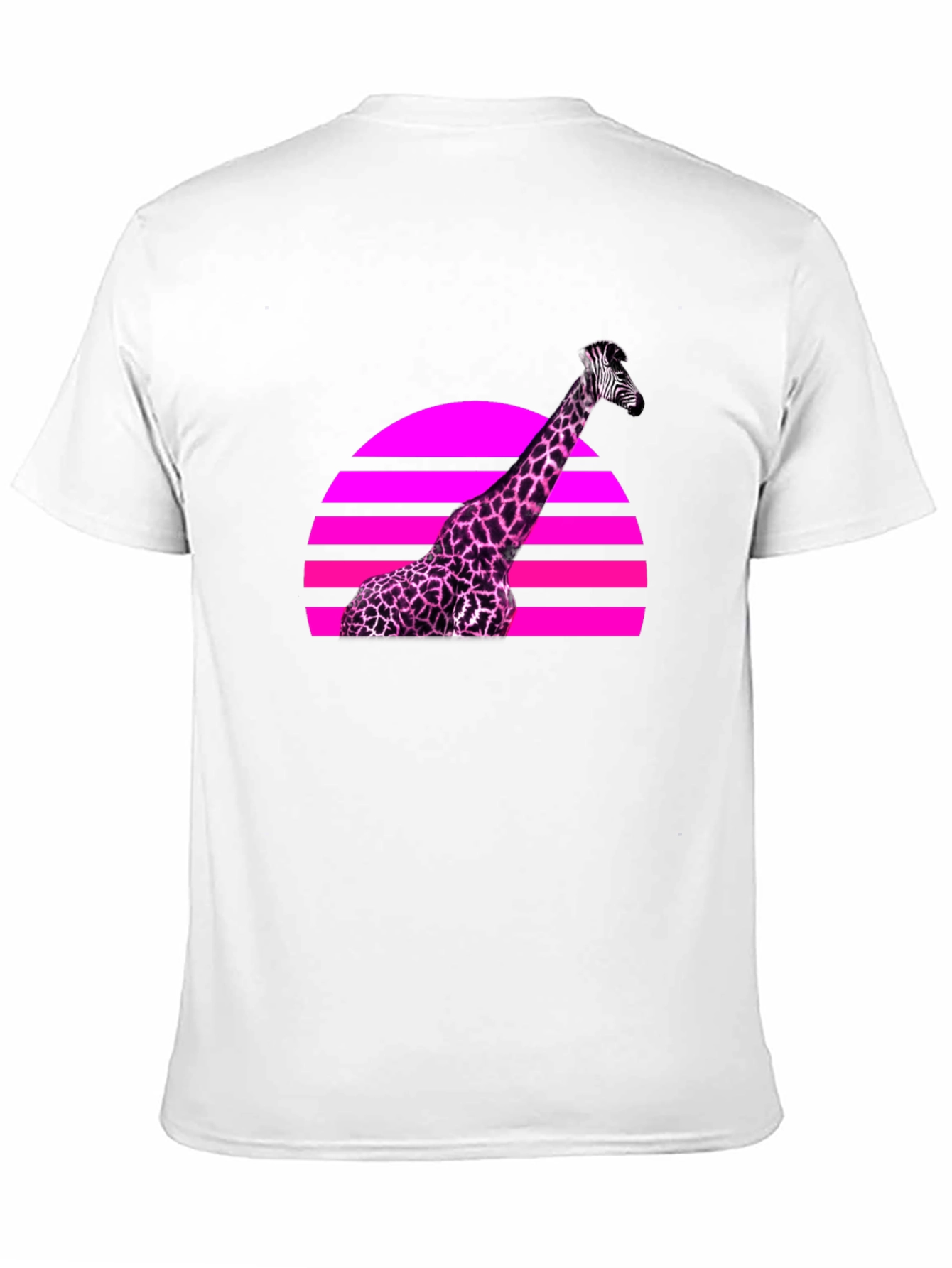 Retro Giraffe Sunset Graphic Tee - Black