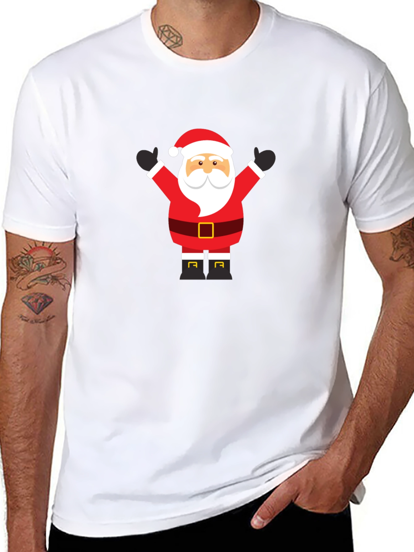 Festive Santa T-Shirt - Holiday Cheer