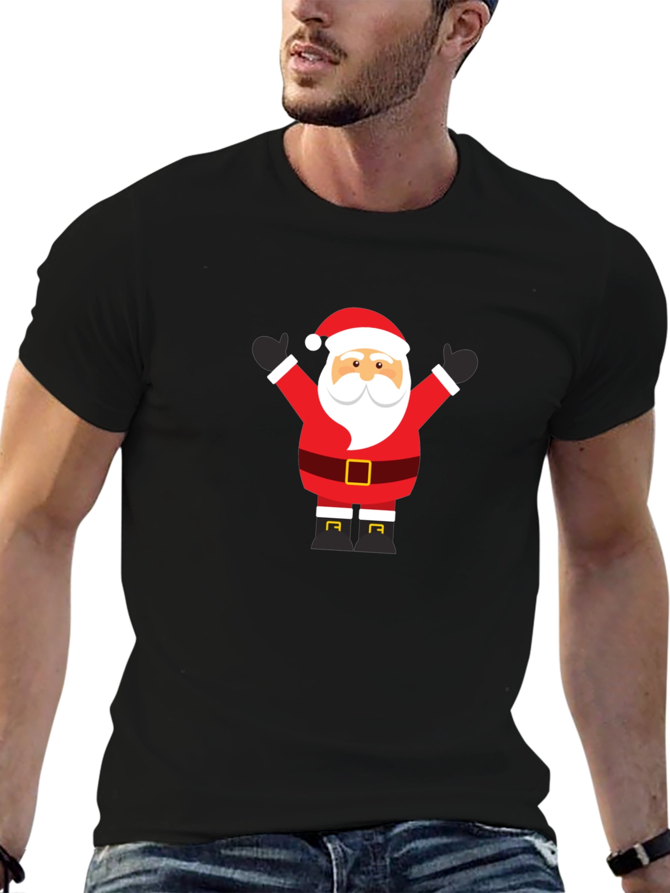 Festive Santa T-Shirt - Holiday Cheer