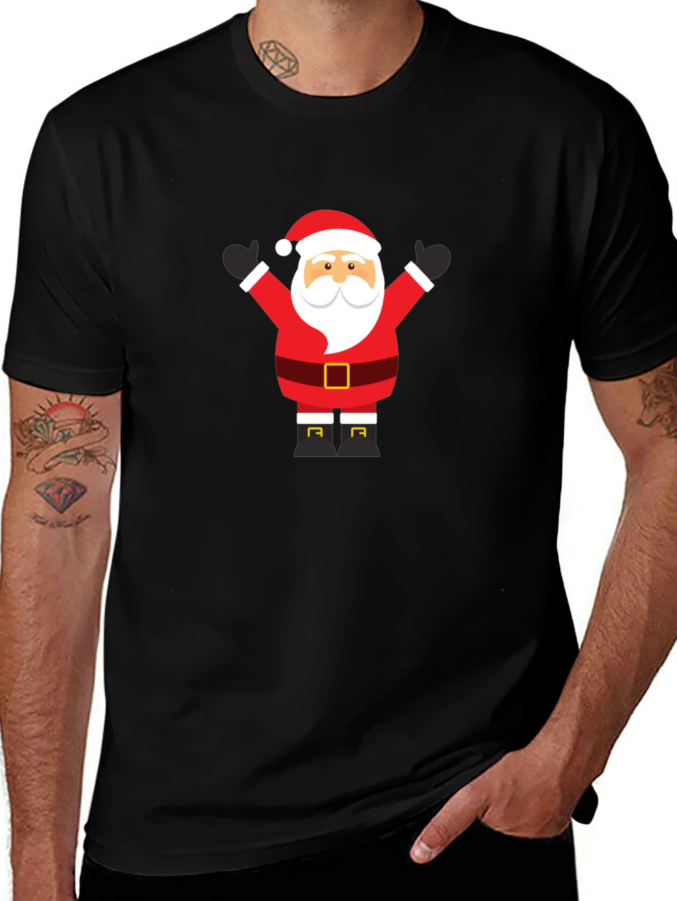 Festive Santa T-Shirt - Holiday Cheer