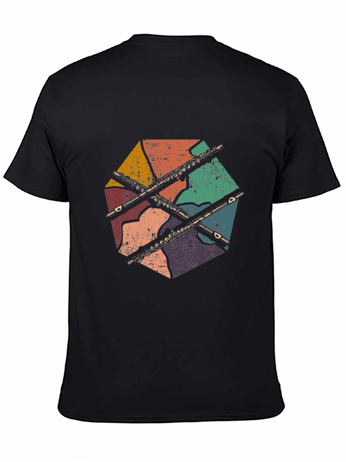 Retro Flute Graphic T-Shirt - Music Lover Tee