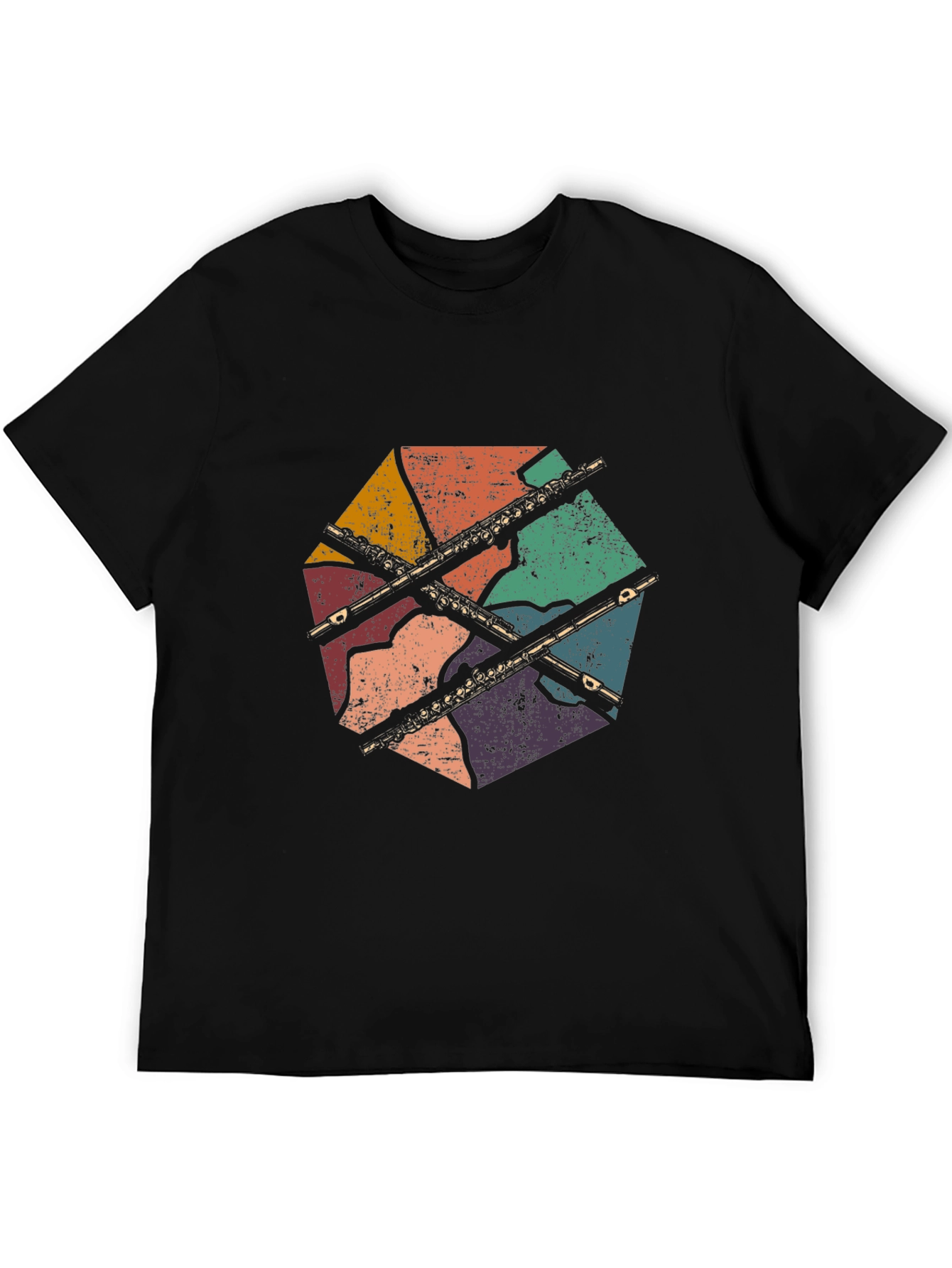 Retro Flute Graphic T-Shirt - Music Lover Tee