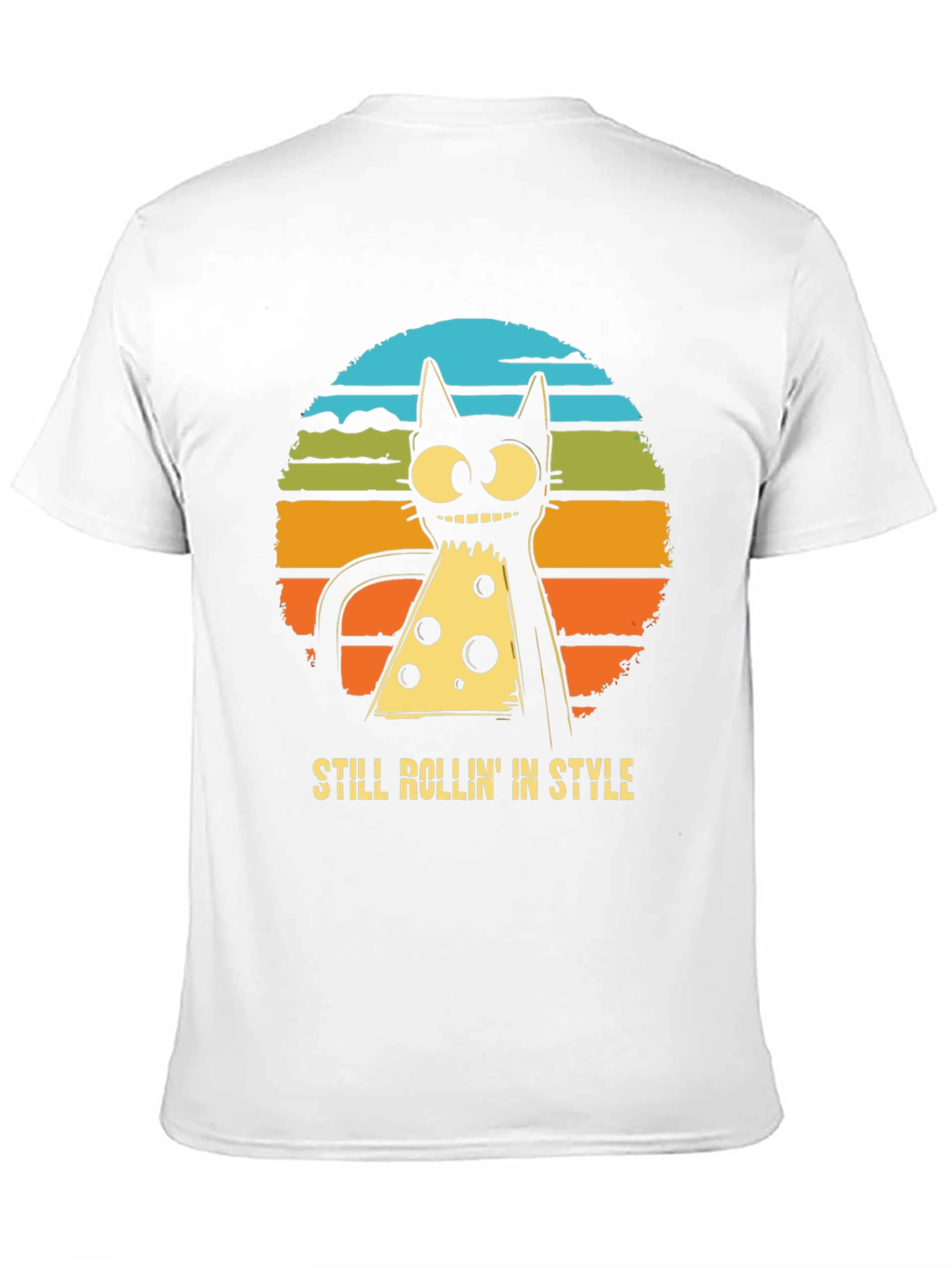 Retro Pizza Cat T-Shirt - Still Rollin in Style