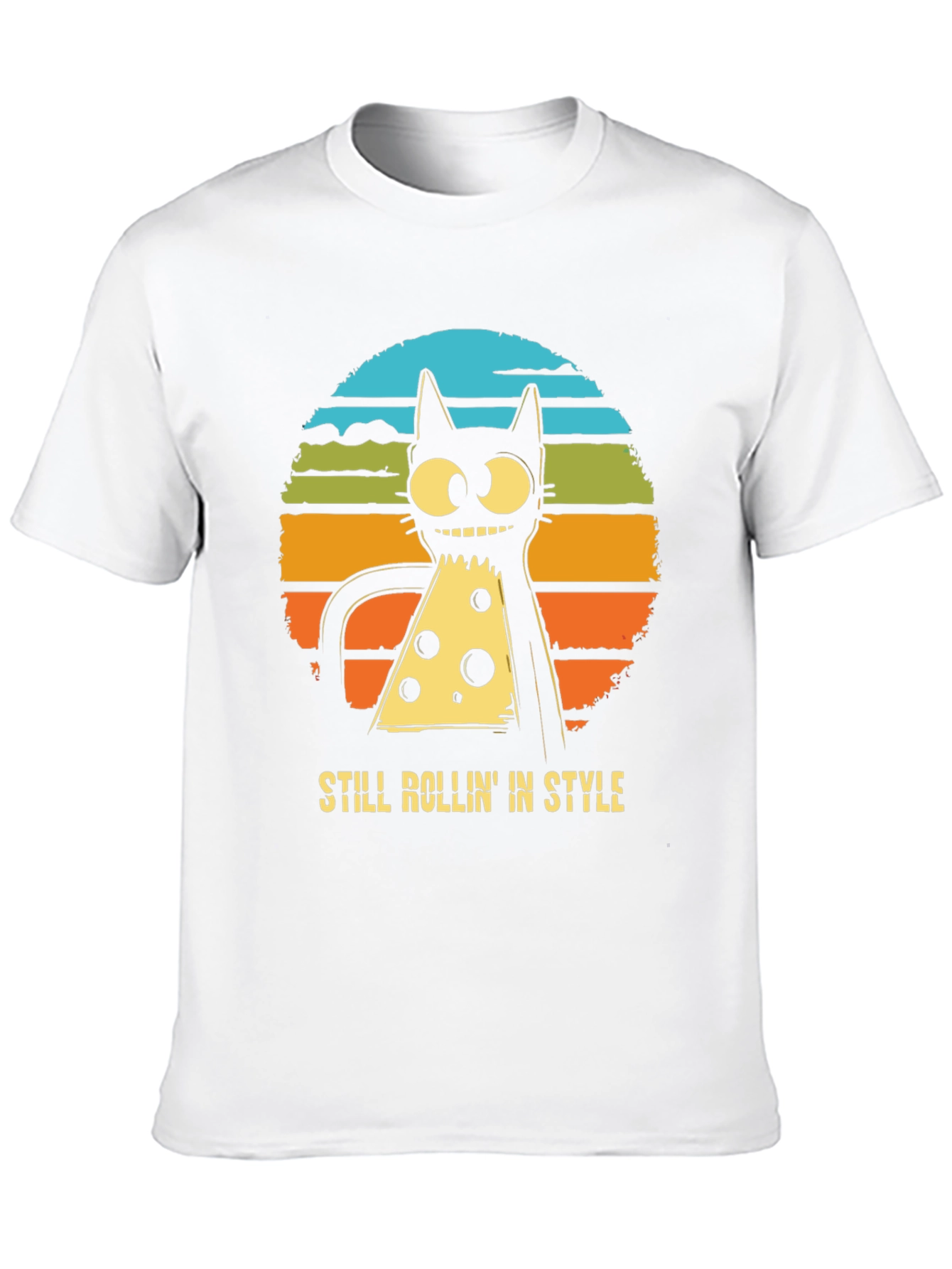 Retro Pizza Cat T-Shirt - Still Rollin in Style