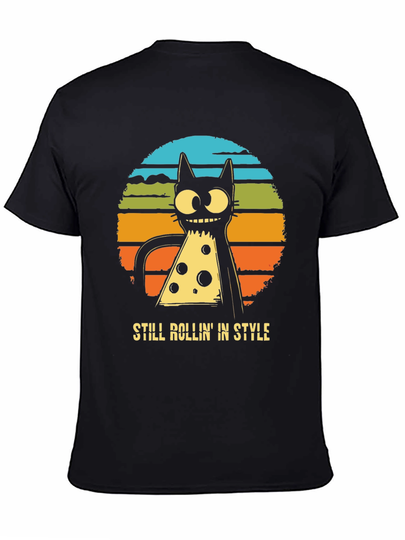 Retro Pizza Cat T-Shirt - Still Rollin in Style