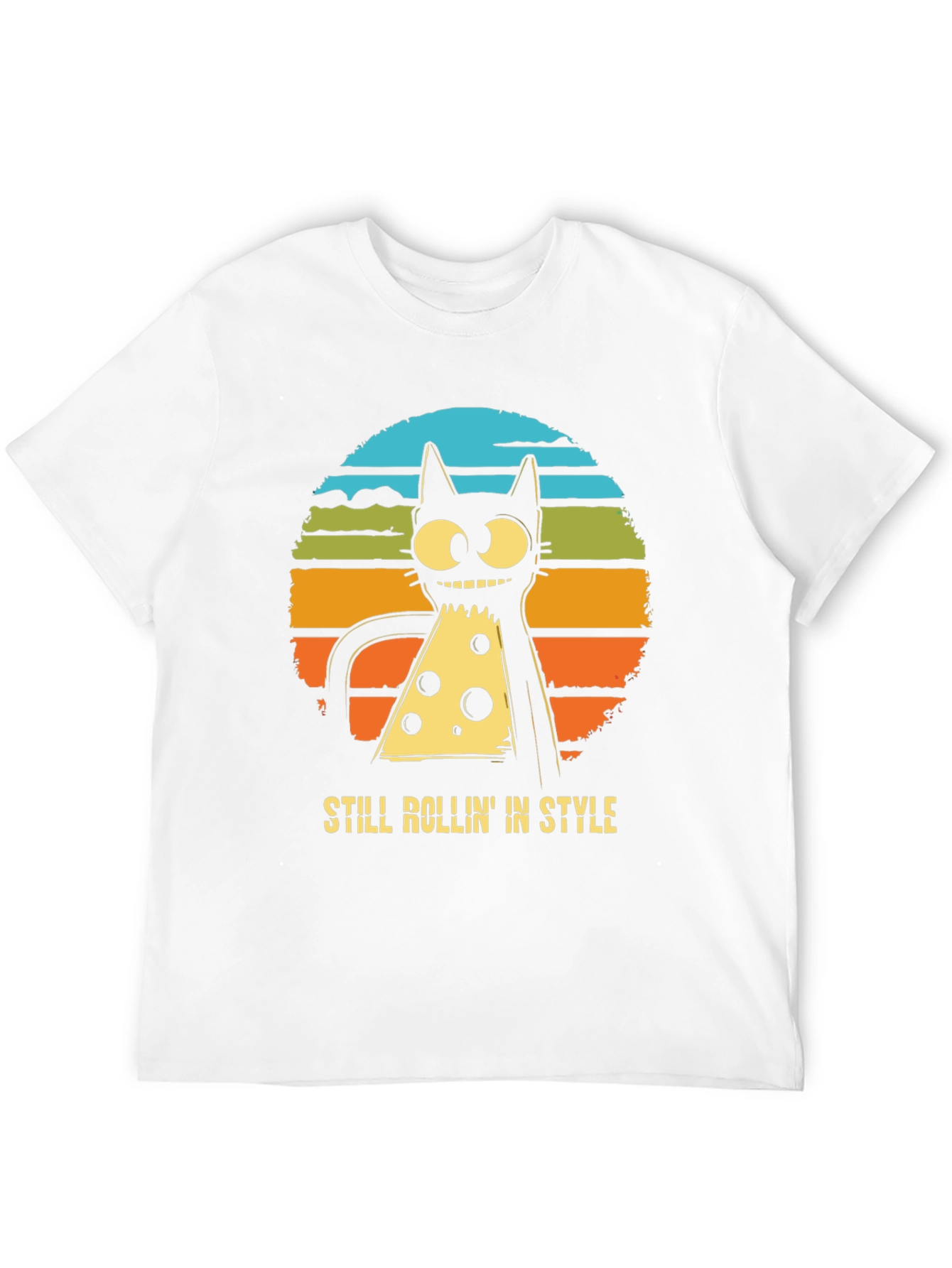 Retro Pizza Cat T-Shirt - Still Rollin in Style