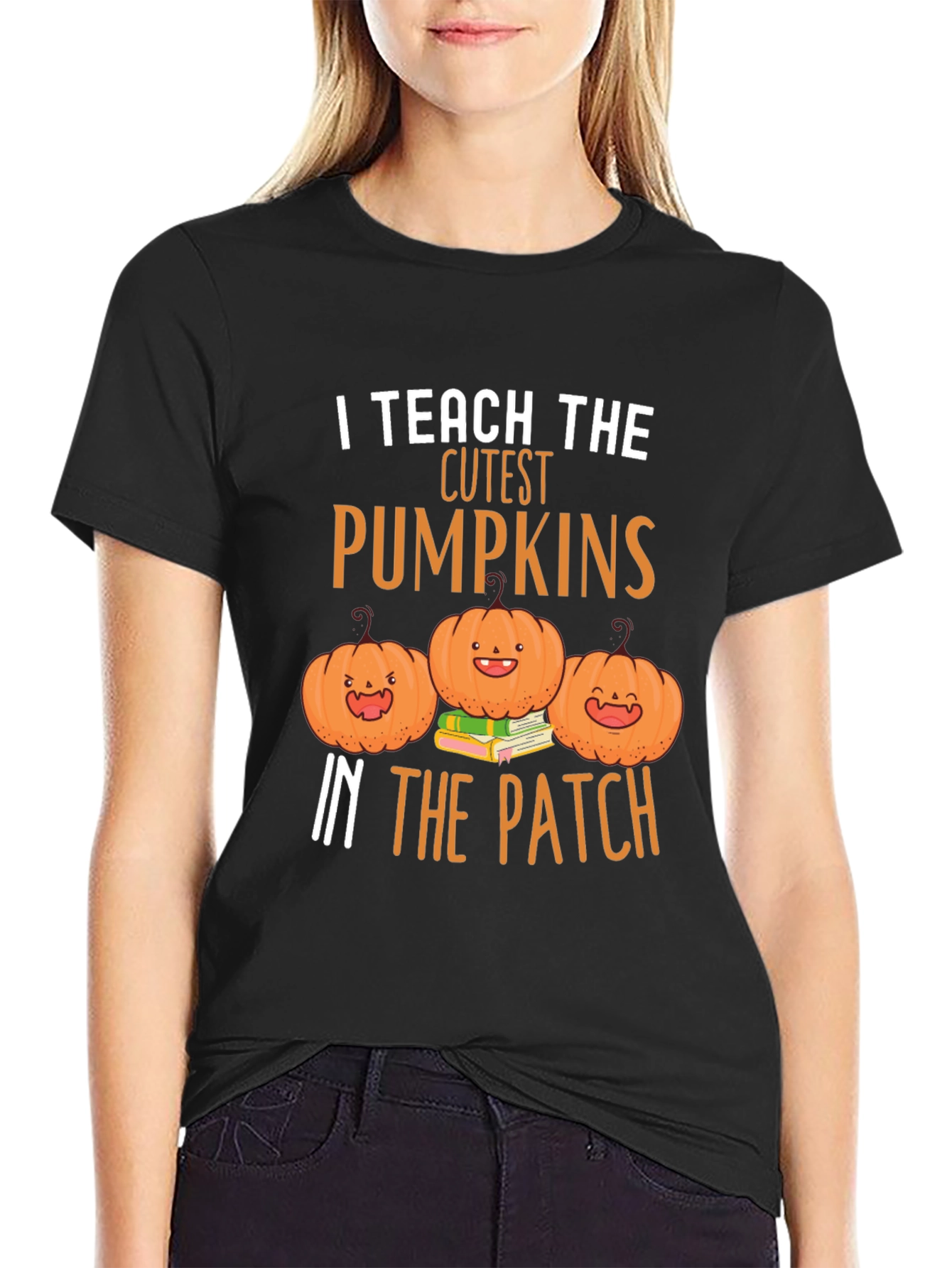 Cute Pumpkin Teacher T-Shirt - Fall Apparel