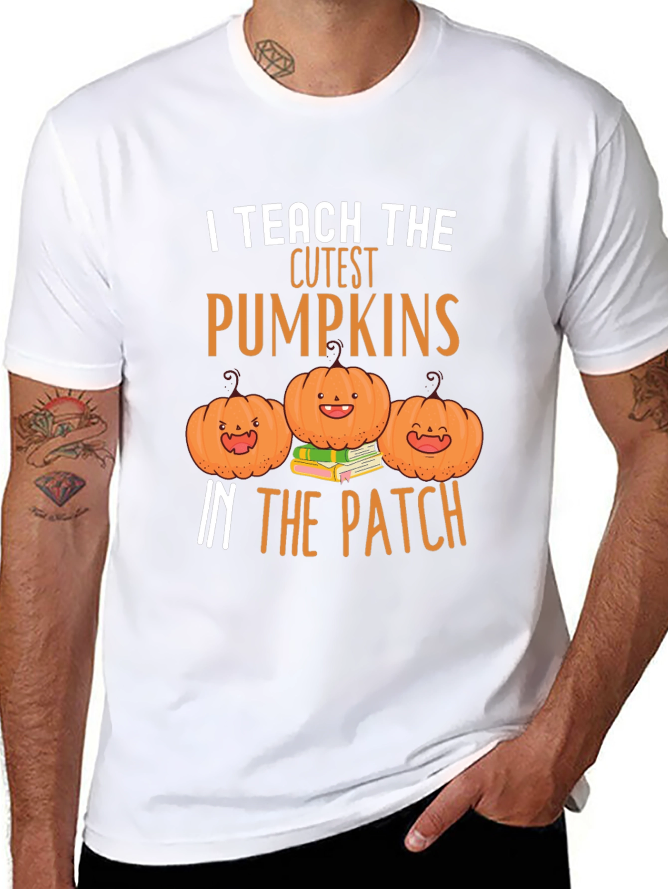 Cute Pumpkin Teacher T-Shirt - Fall Apparel