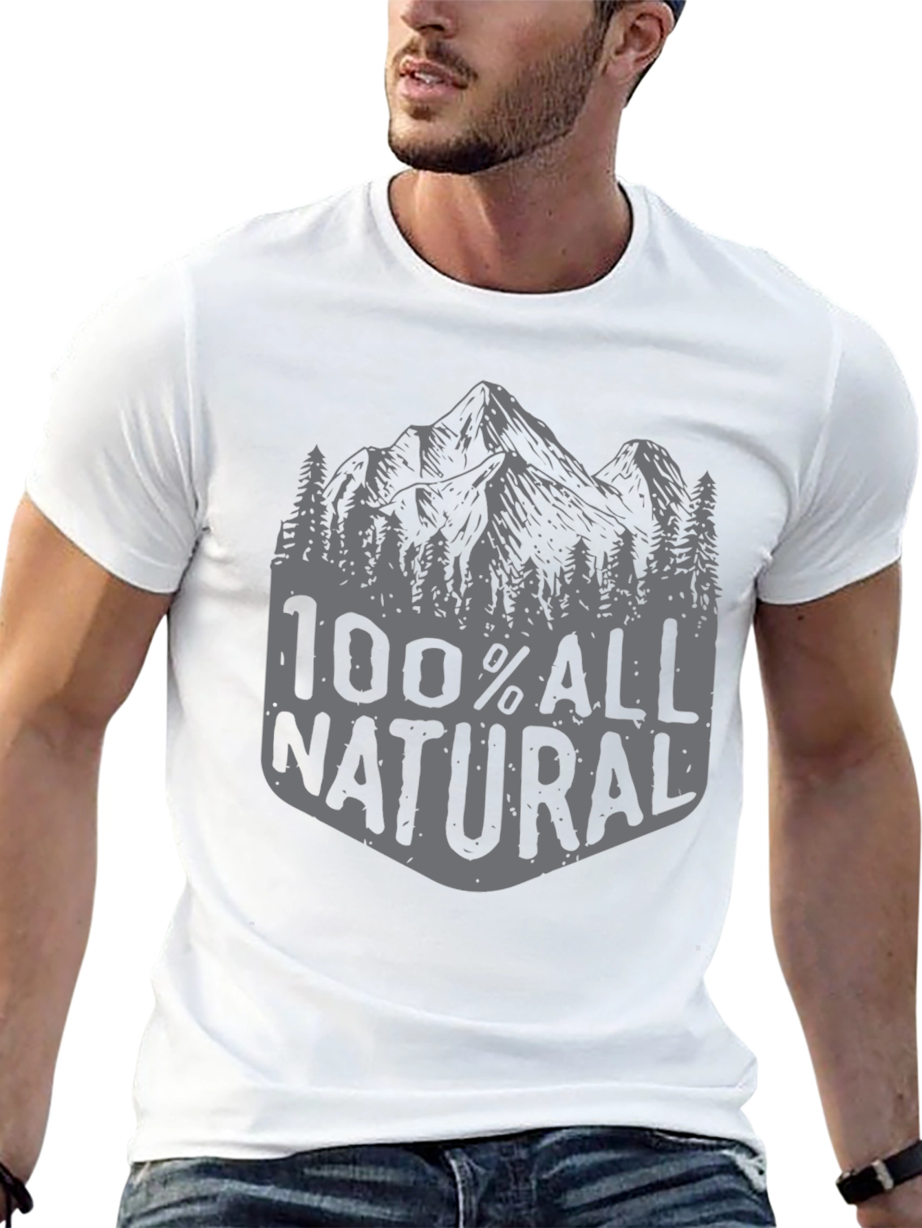 100% All Natural Graphic Tee - Mountain Design