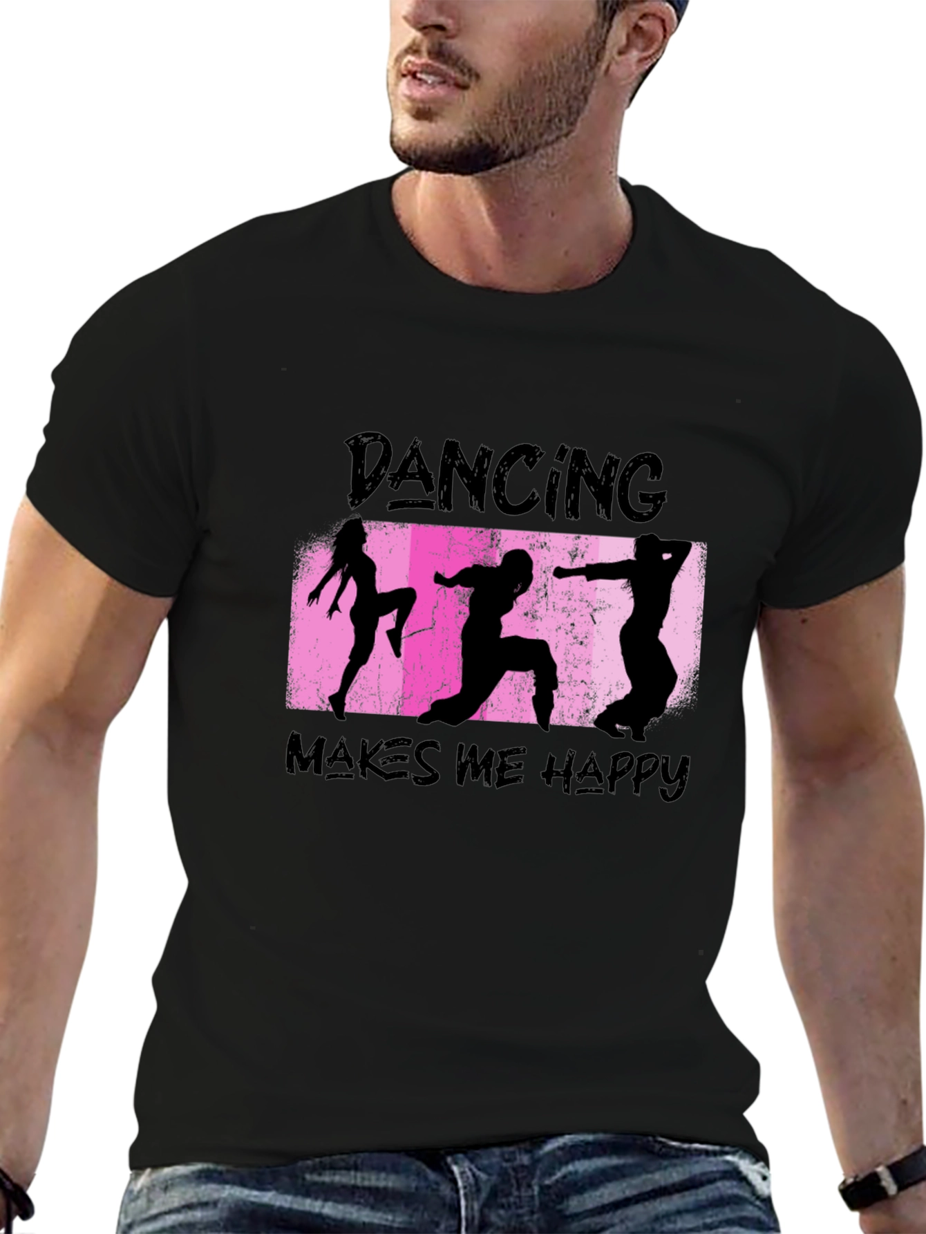 Dancing Makes Me Happy Black T-Shirt