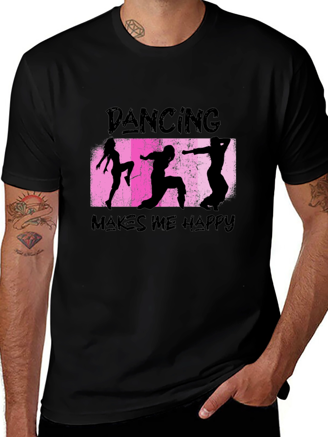 Dancing Makes Me Happy Black T-Shirt