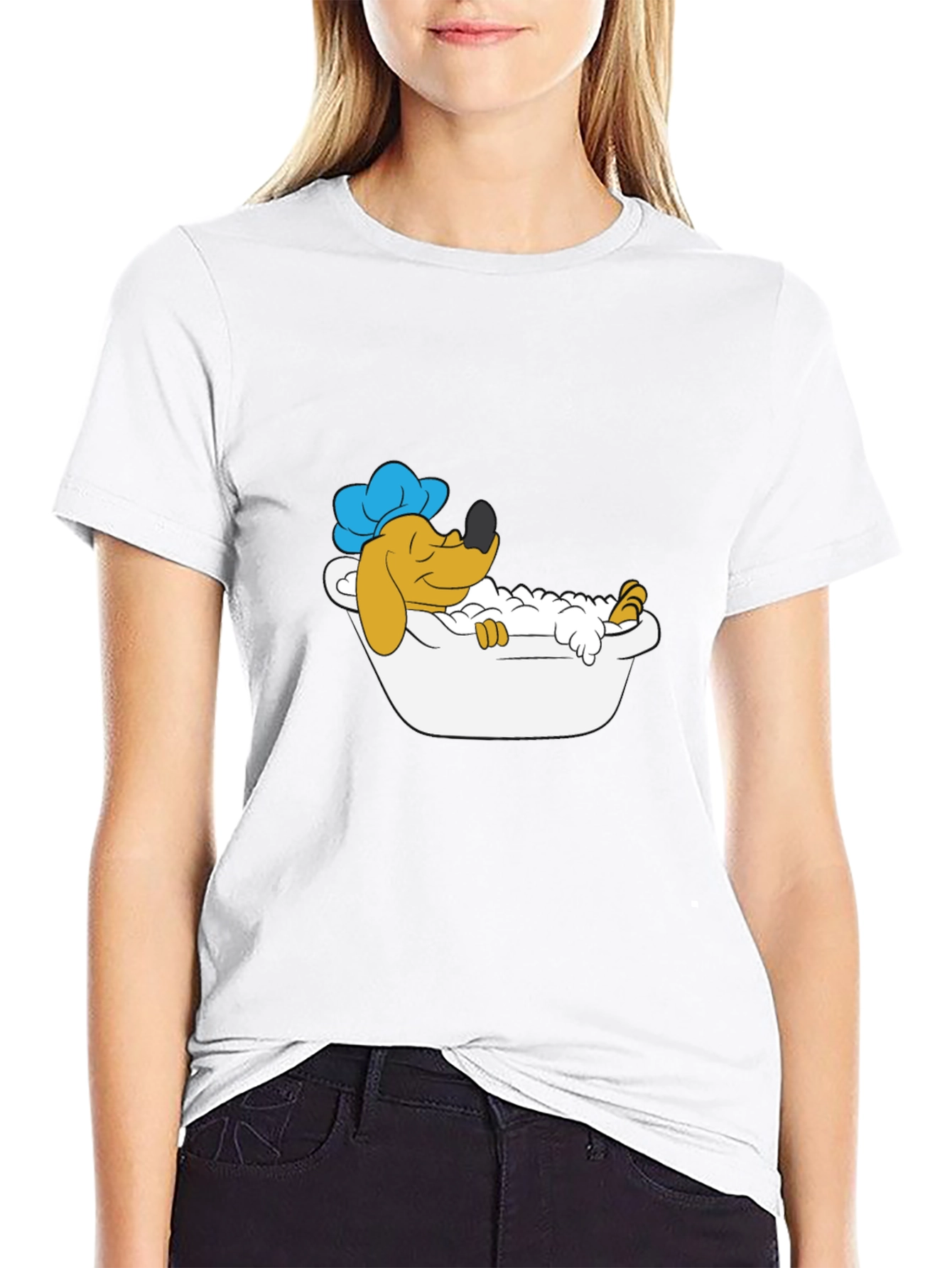Cartoon Dog Bath Time T-Shirt