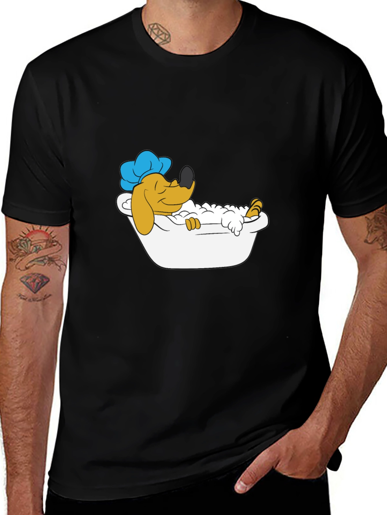 Cartoon Dog Bath Time T-Shirt